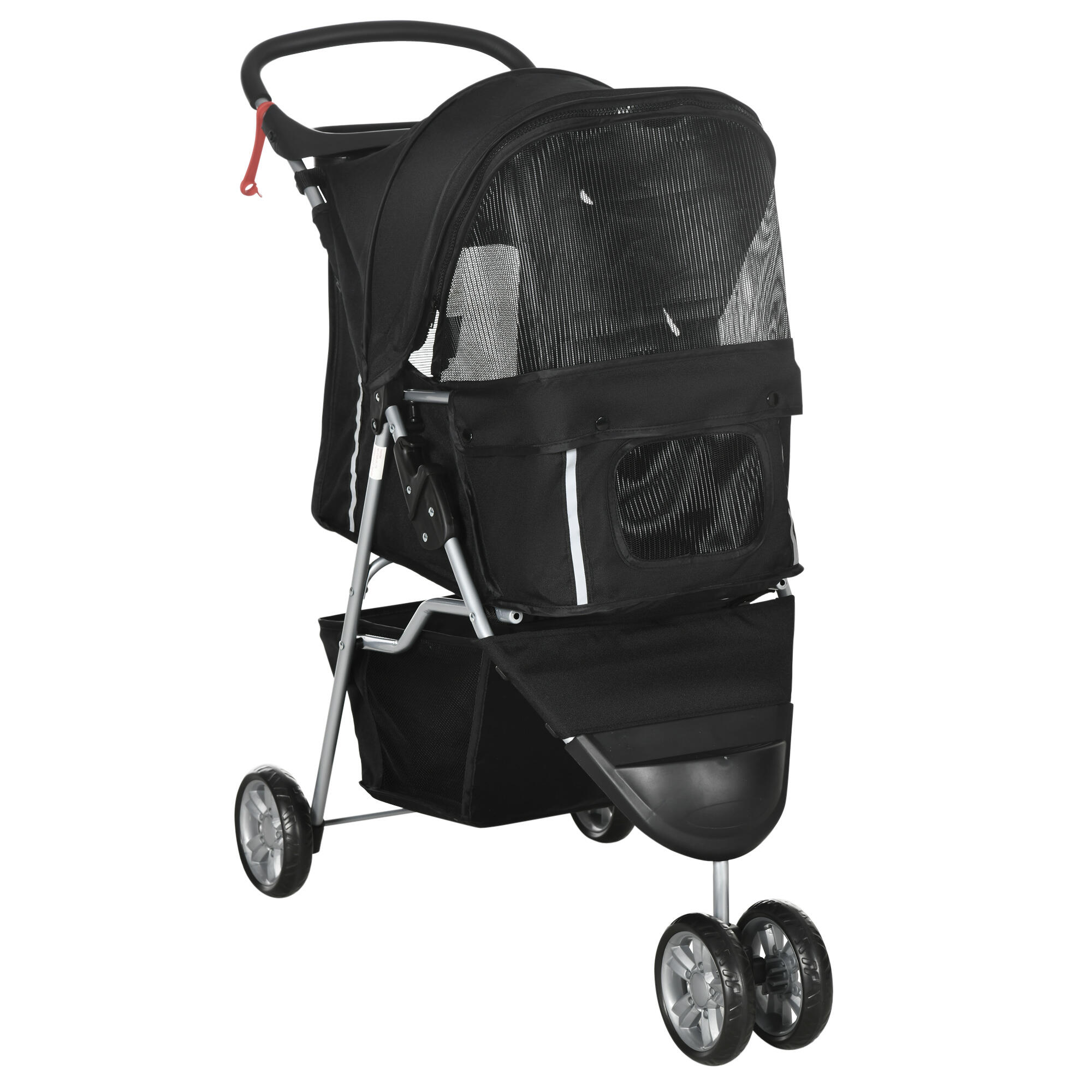 PAWHUT Carrinho para animais de estimação 75x45x97 cm preto PawHut