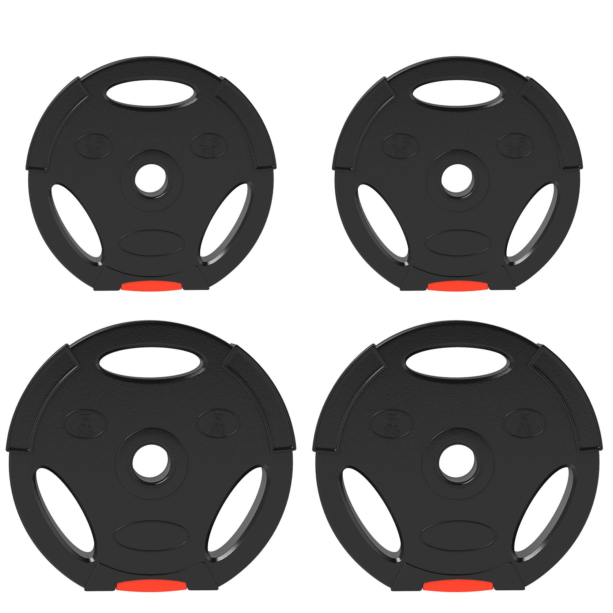 Conjunto de discos de pesos ø25x5 cm preto sportnow