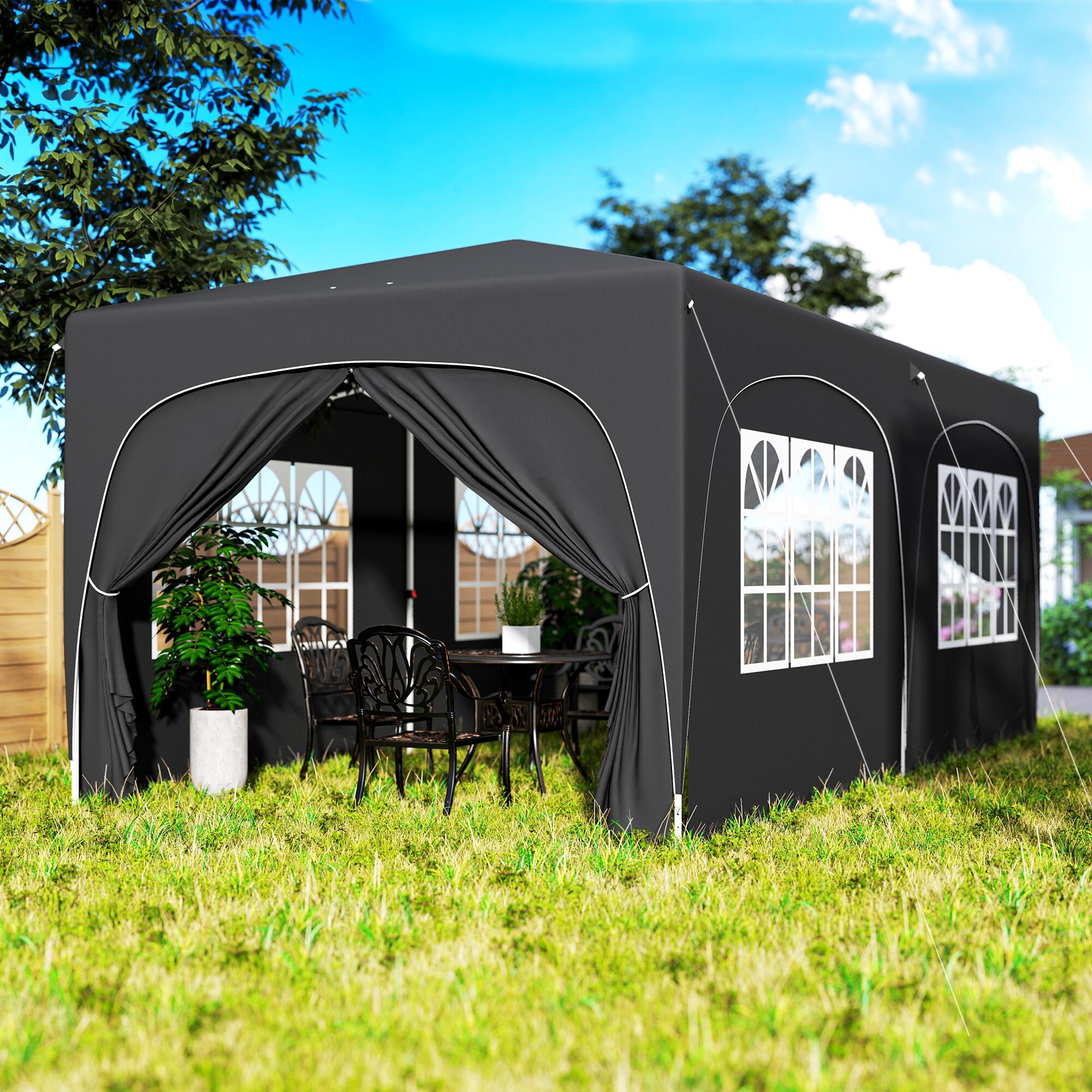 Carpa Plegable Outsunny 597x300x270 cm Gris Oscuro 5/8
