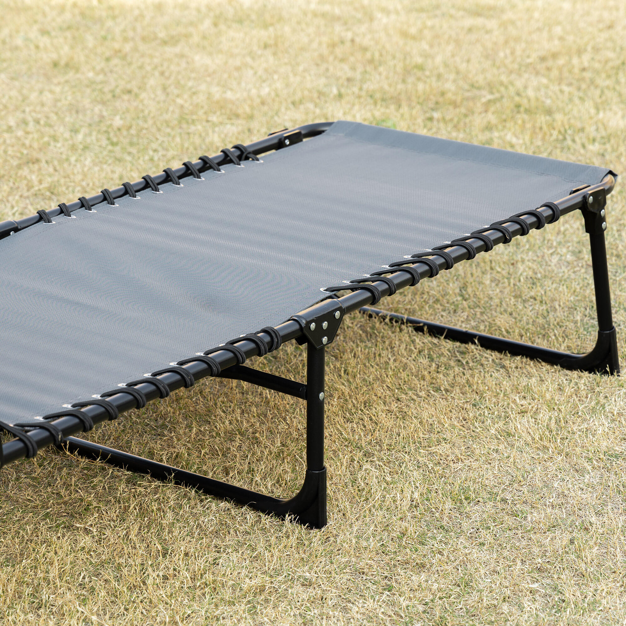 Tumbona Plegable Outsunny 185x58x30 cm Gris 5/7