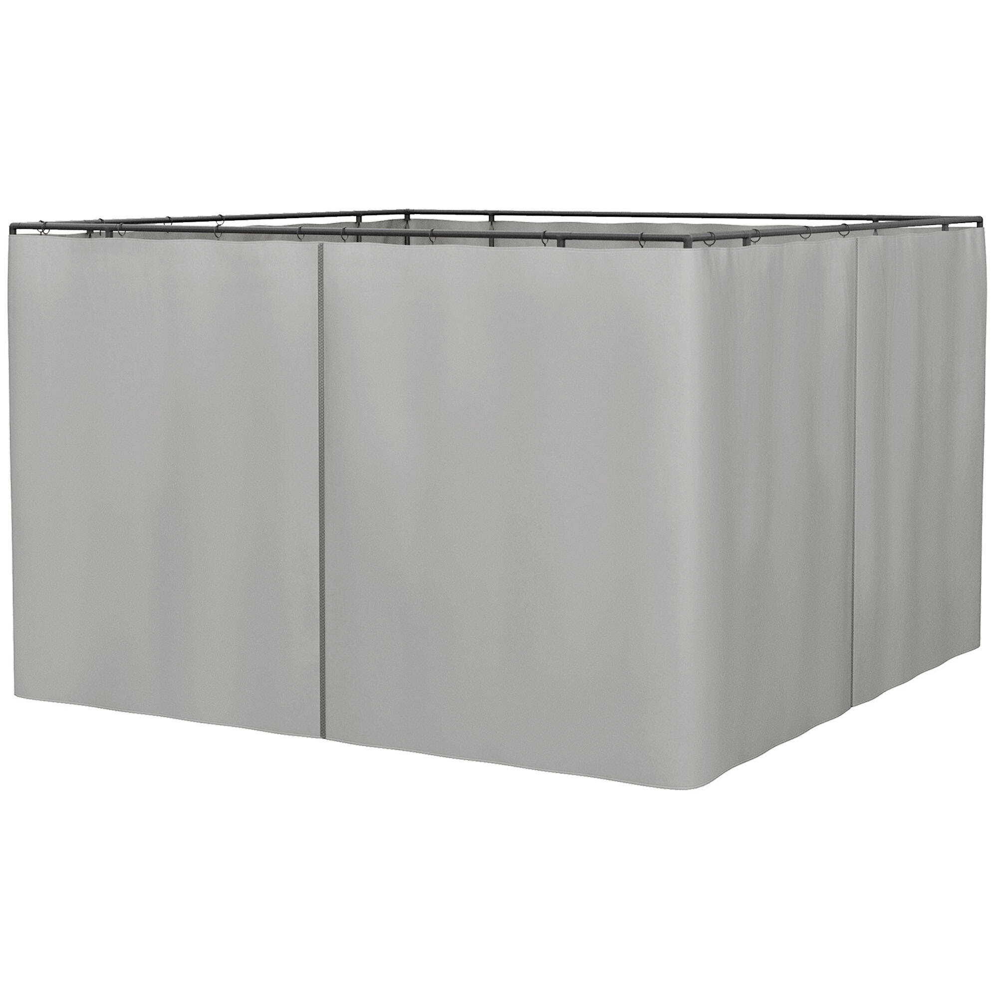 Paredes laterais para tenda 302x205 cm cinza claro outsunny