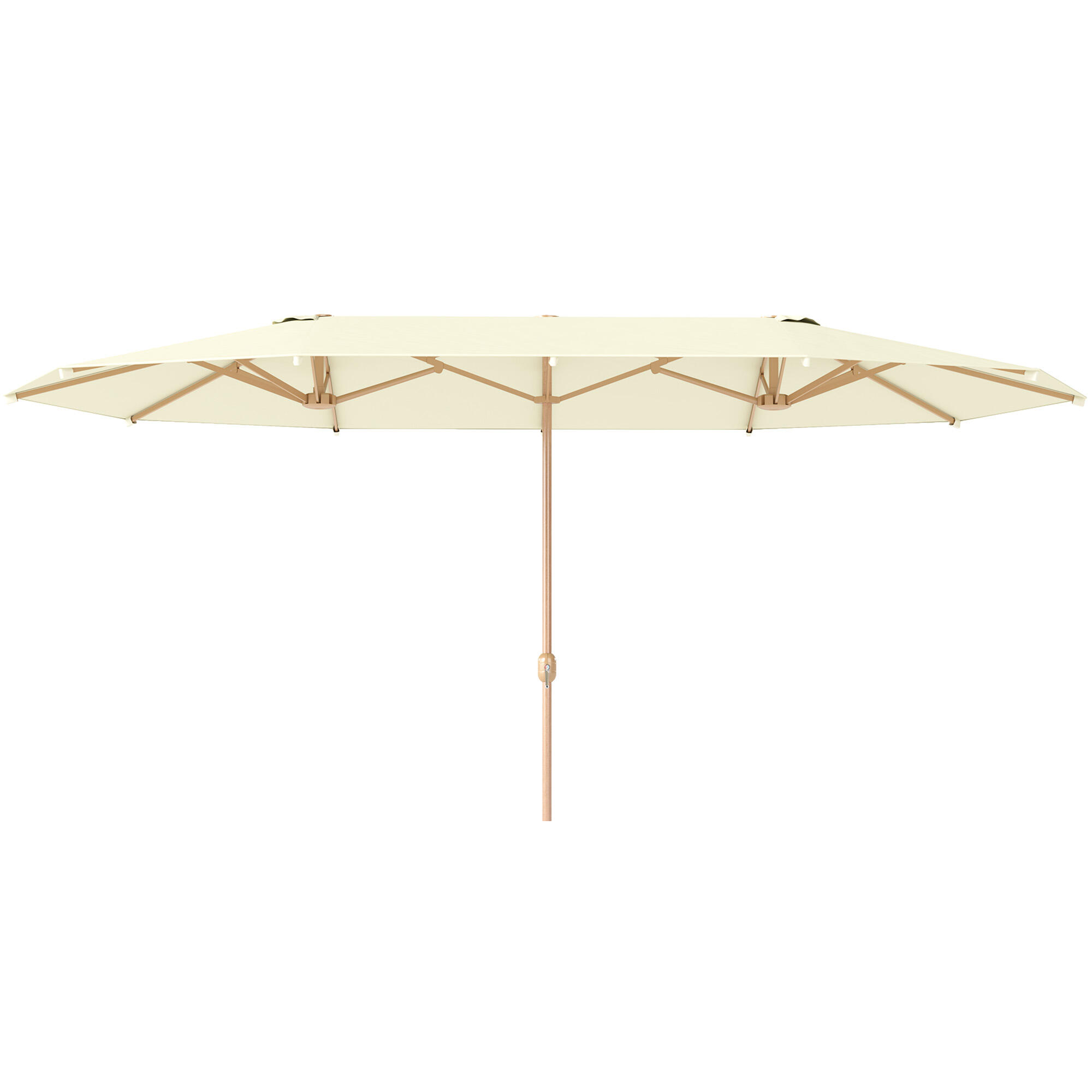 Chapéu de sol duplo 455x265x238 cm bege outsunny