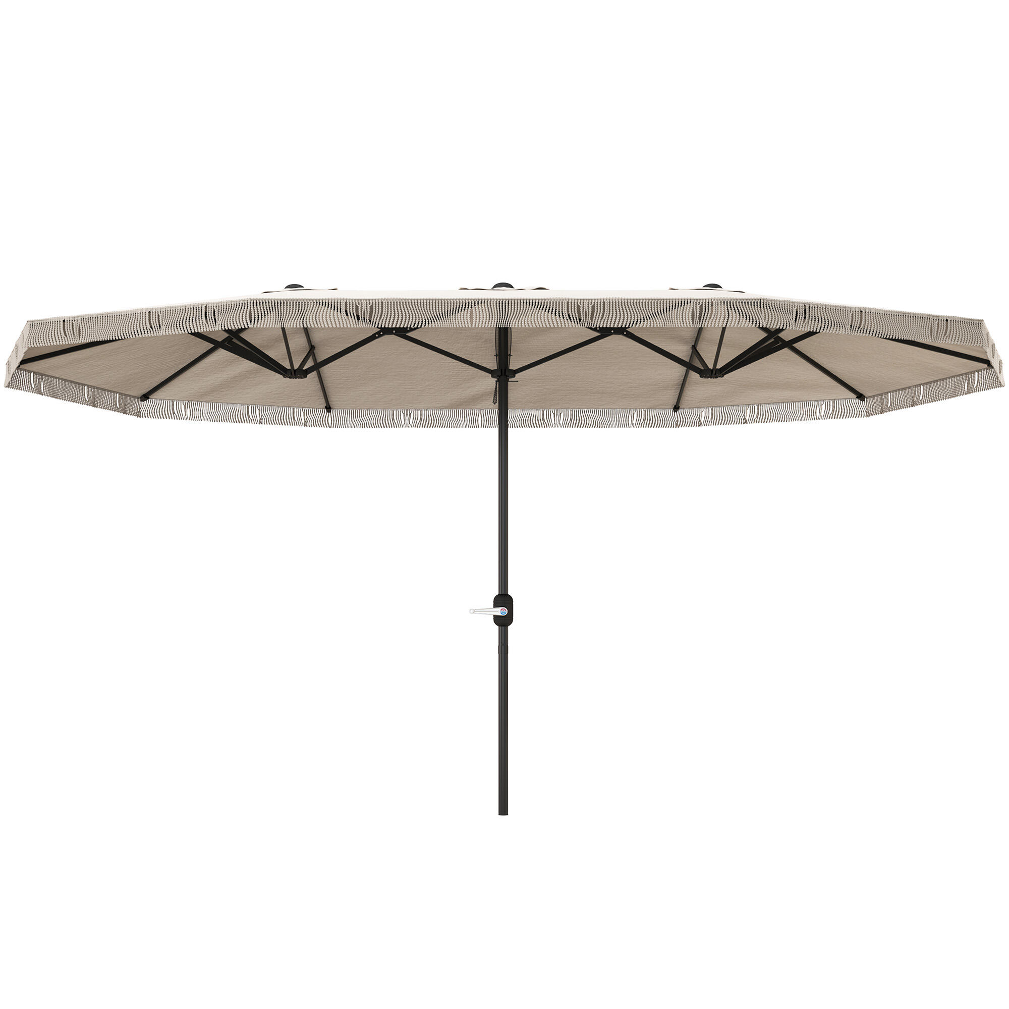 OUTSUNNY Chapéu de sol duplo 450x265x260 cm creme branco Outsunny