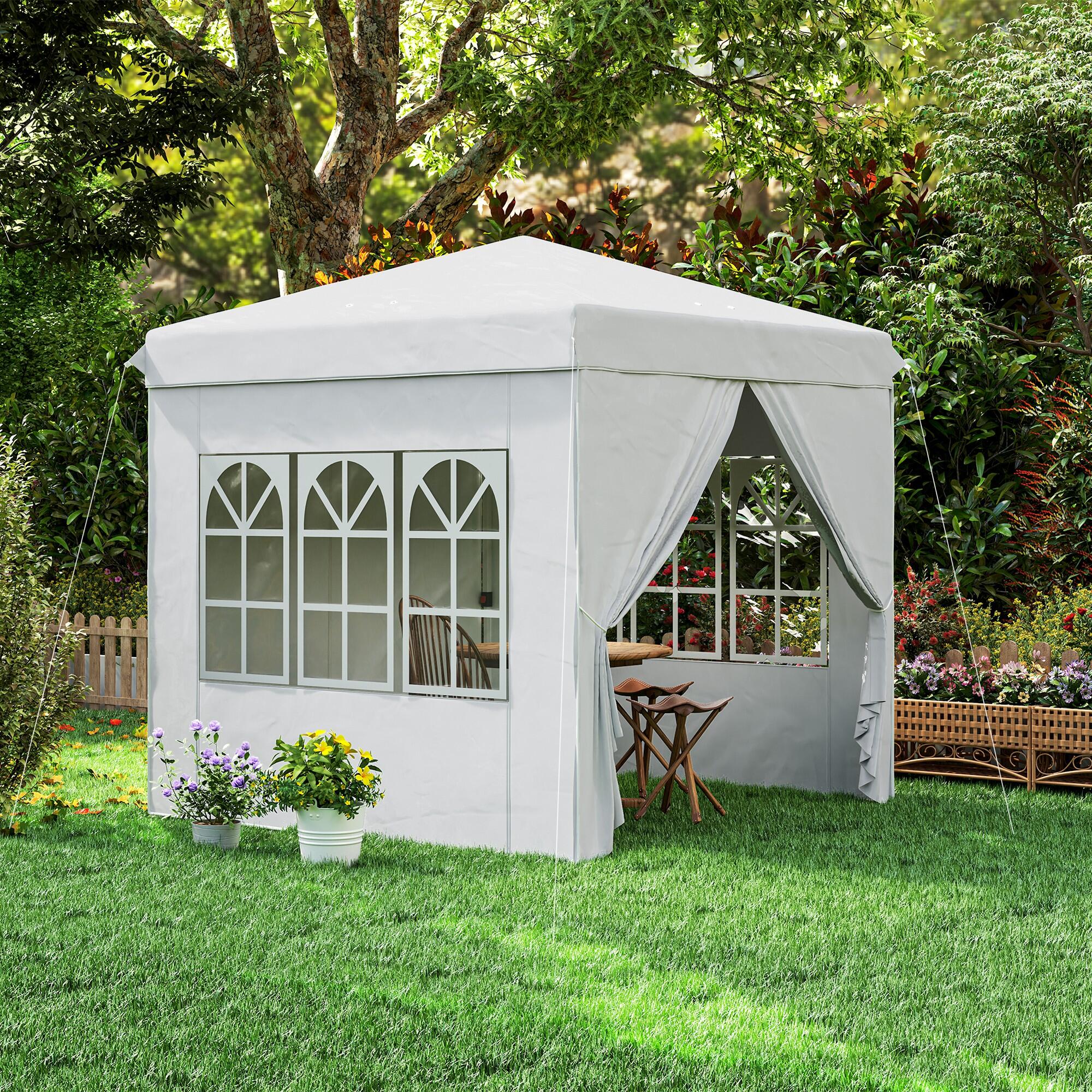 Carpa Plegable Outsunny 248x248x270 cm Blanco 5/8
