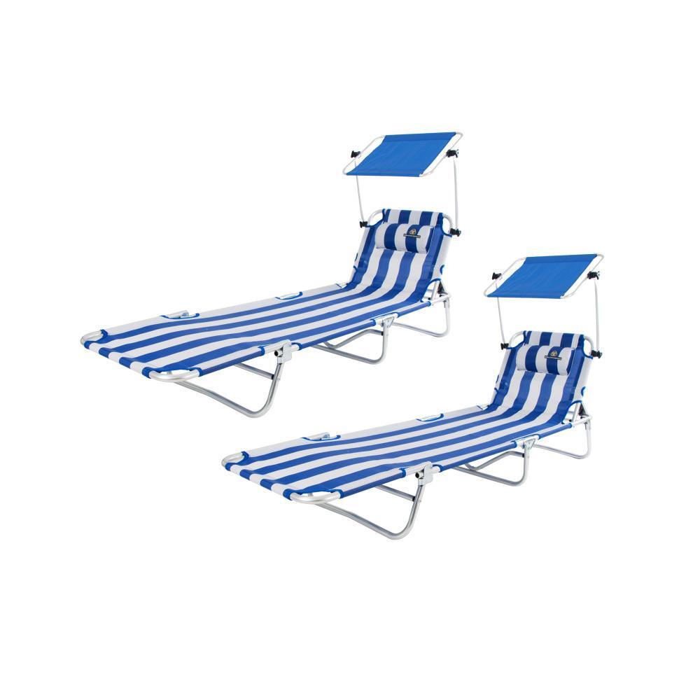 CREVICOSTA Lote de 2 Tumbonas de Playa con toldo MAGNESIO - CREVICOSTA. Marinera