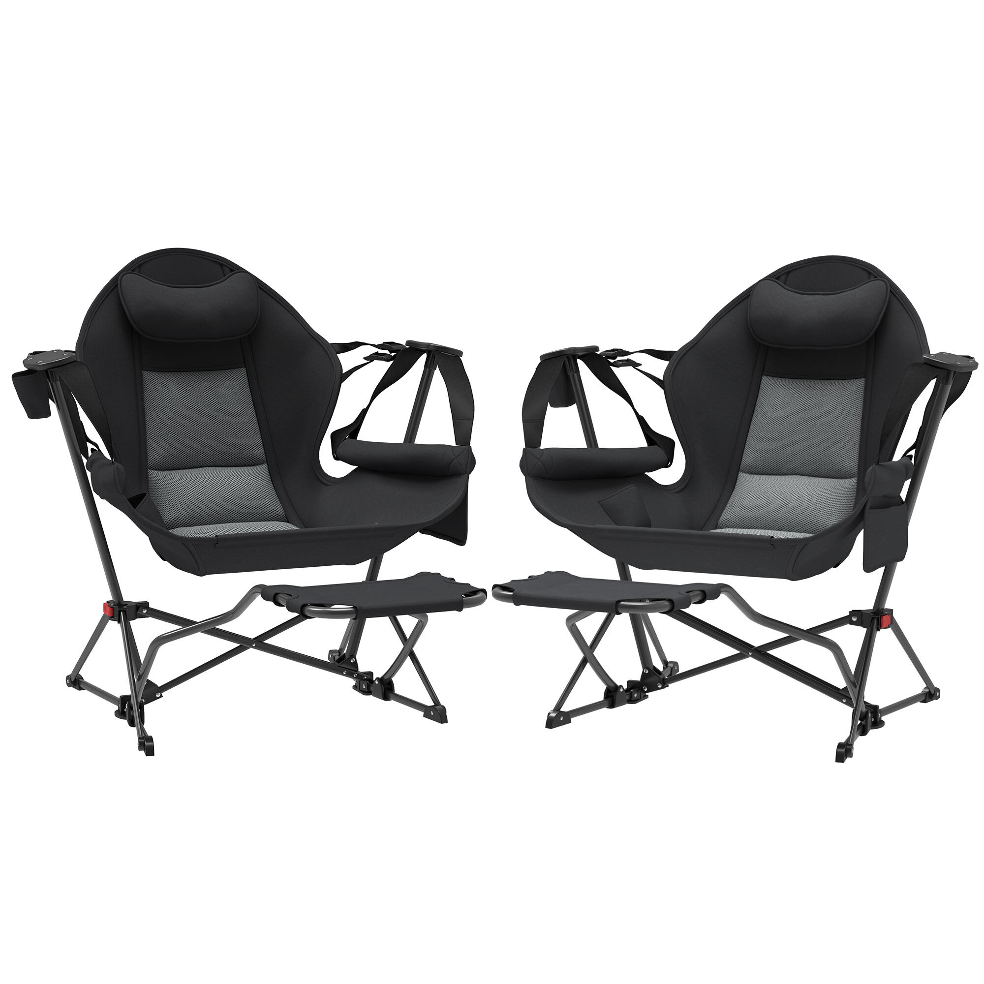 Cadeiras de campismo 88x160x104 cm preto outsunny