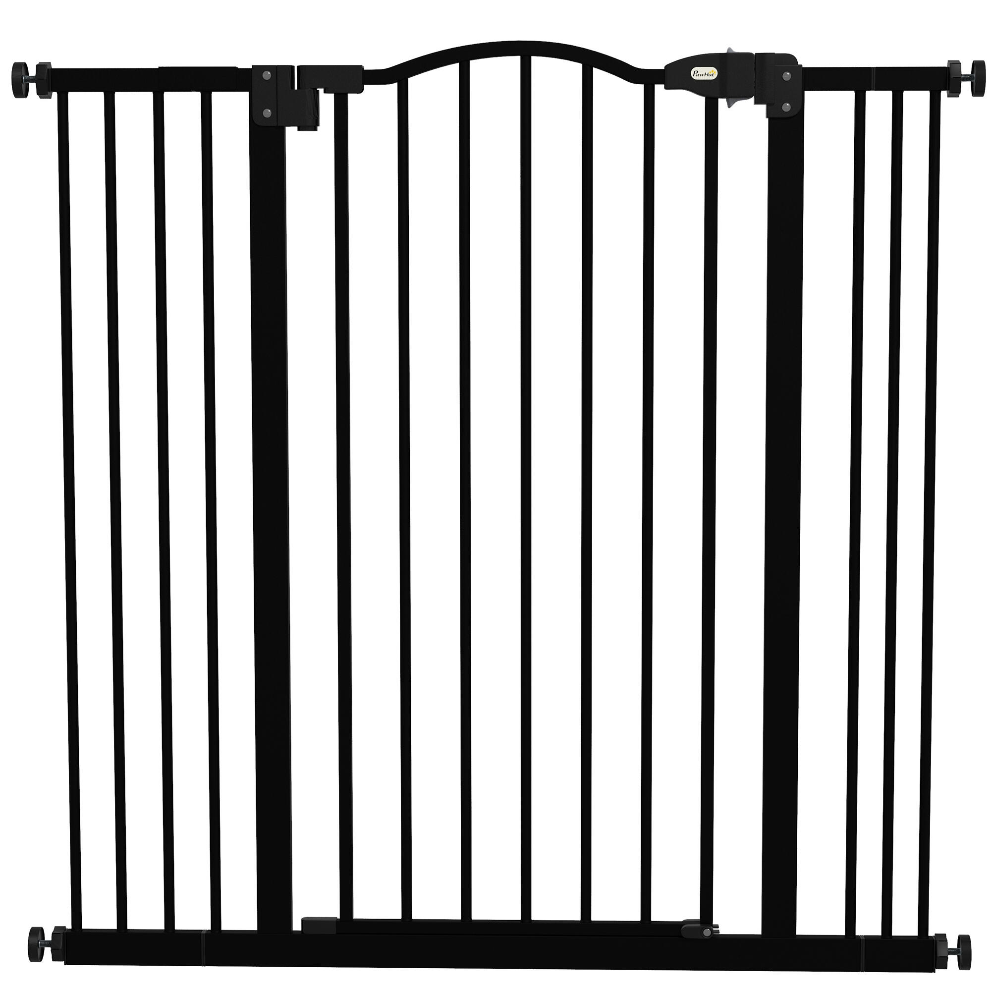 Barreira de segurança cães 74-80x94 cm preto pawhut