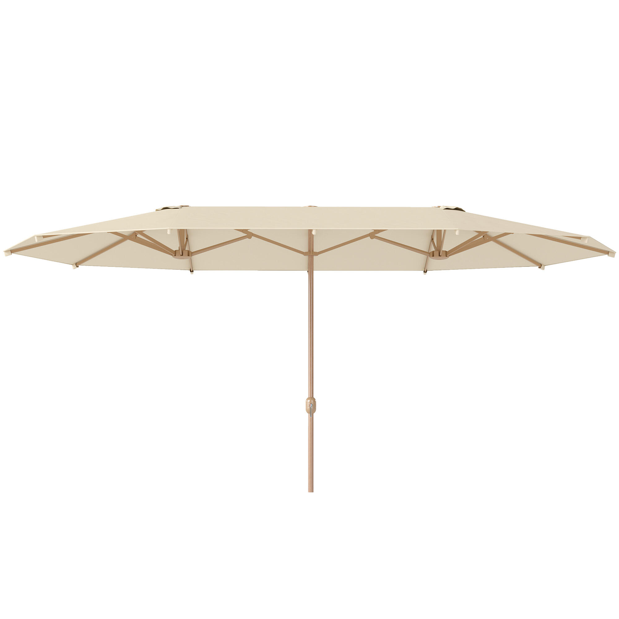 Chapéu de sol duplo 455x265x238 cm creme branco outsunny