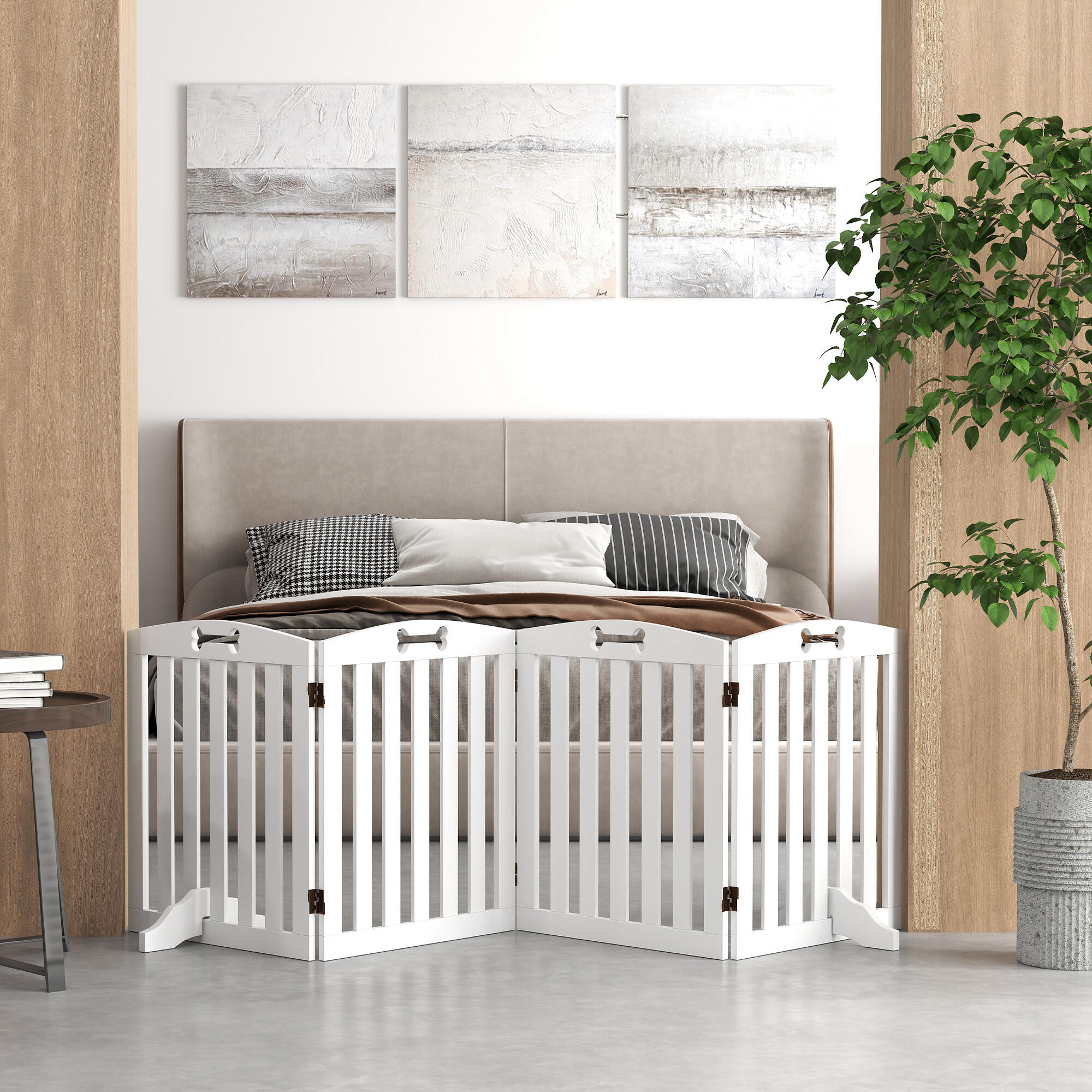 Barrera de Seguridad PawHut 207.5x30x61 cm Blanco 2/7
