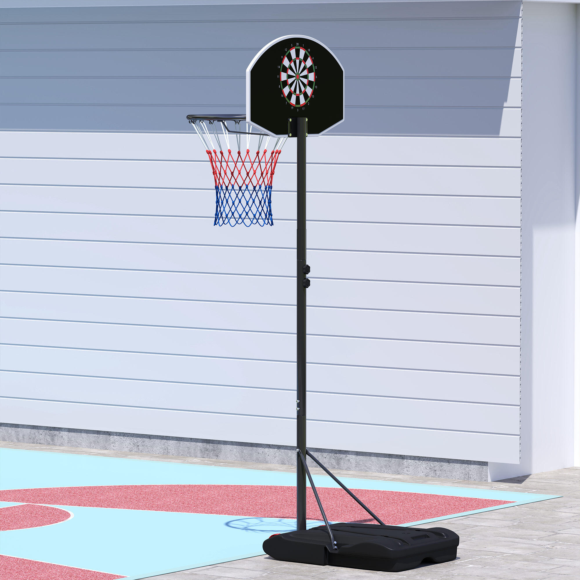 Tabela de basquetebol 75x55x247 cm preto SPORTNOW 2/7