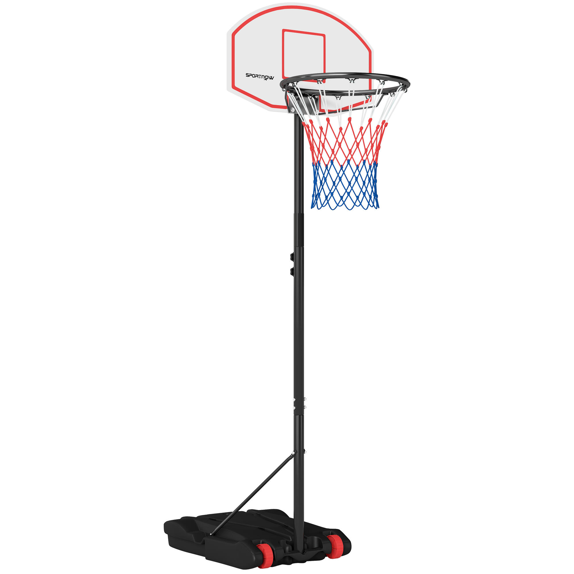 Tabela de basquetebol 75x55x247 cm preto sportnow