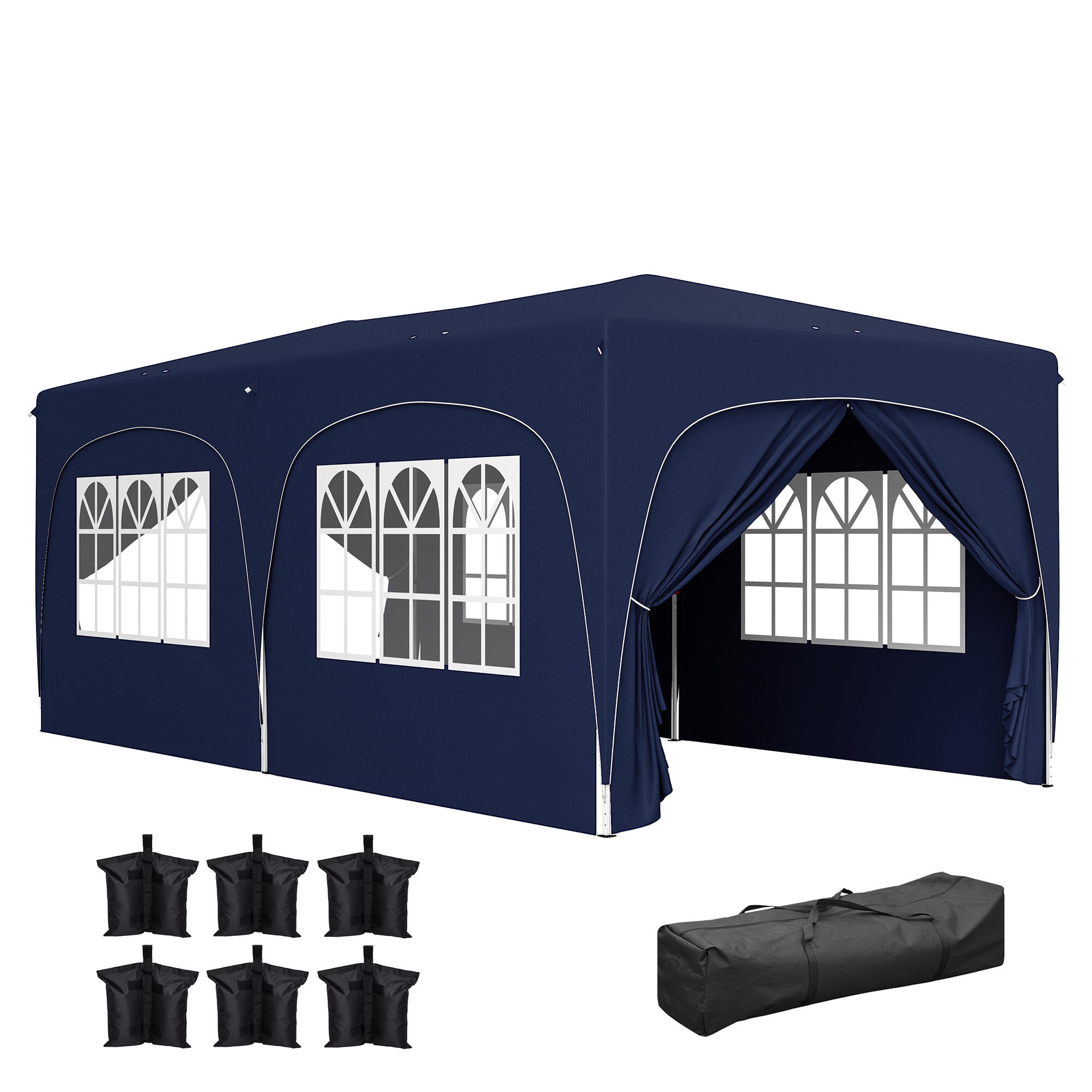 OUTSUNNY Tenda dobrável azul Outsunny