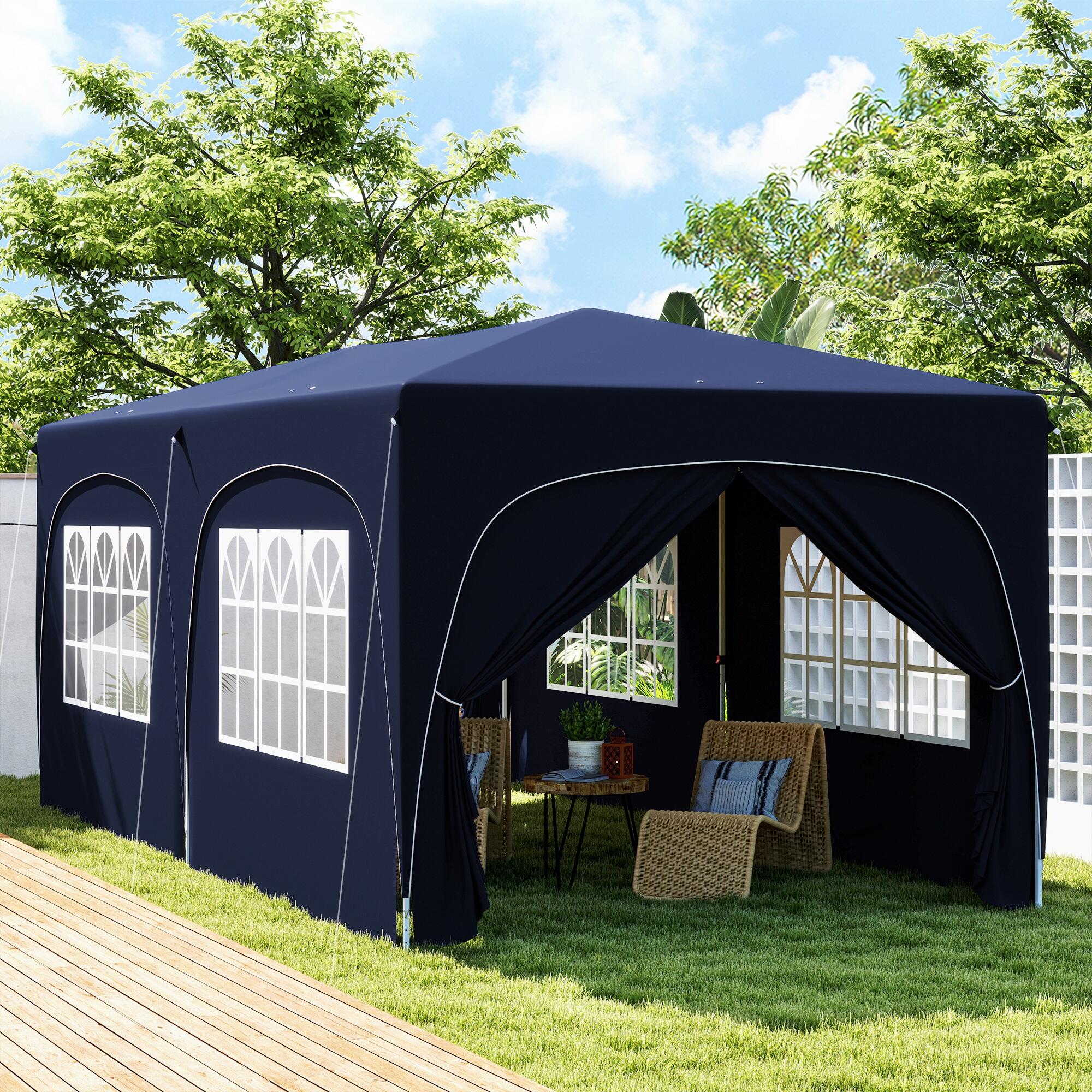 Tenda dobrável azul Outsunny 2/7