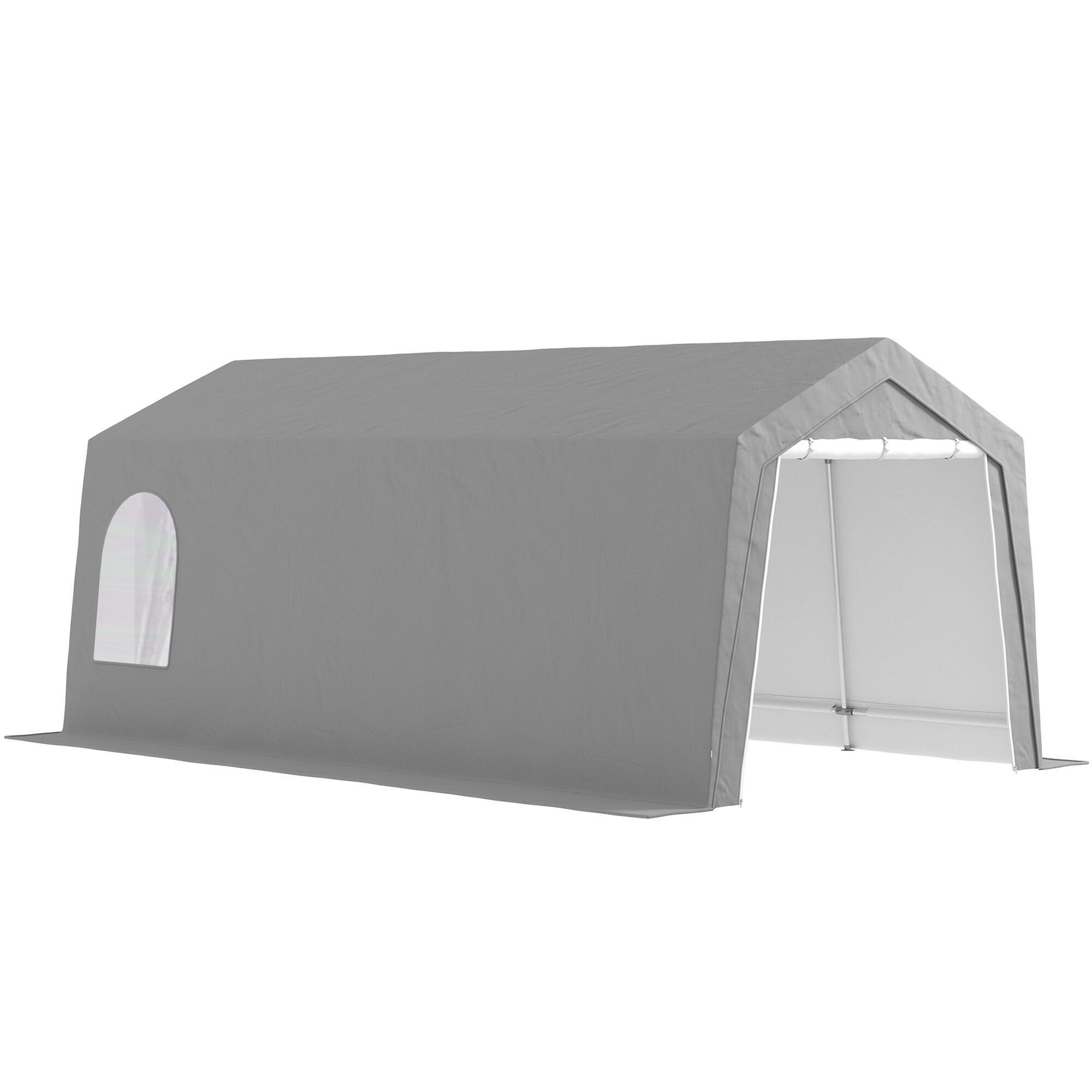 Abrigo de jardim 300x597x257 cm cinza claro outsunny