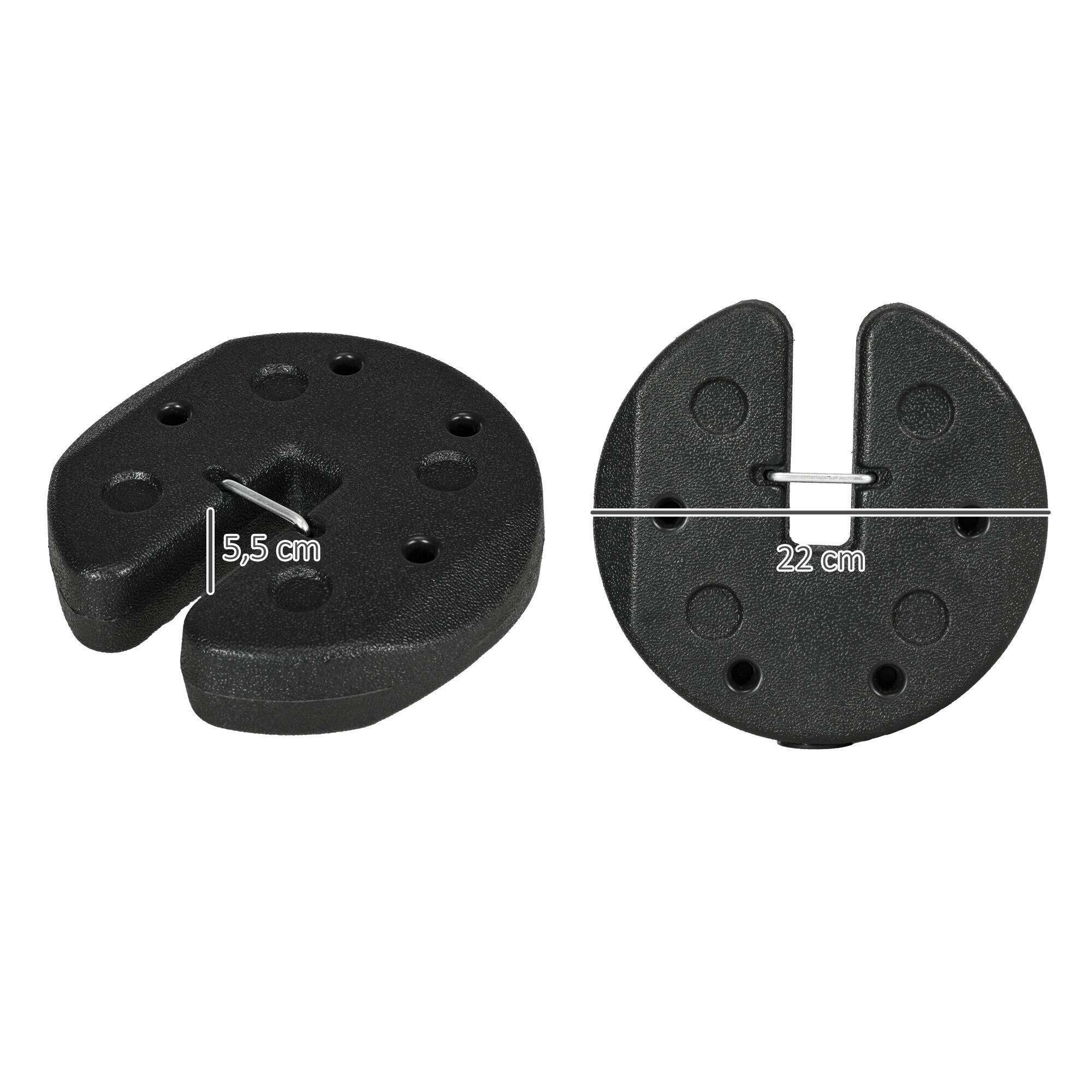 Pesos para Carpas Outsunny 22x22x5.5 cm Negro 3/7