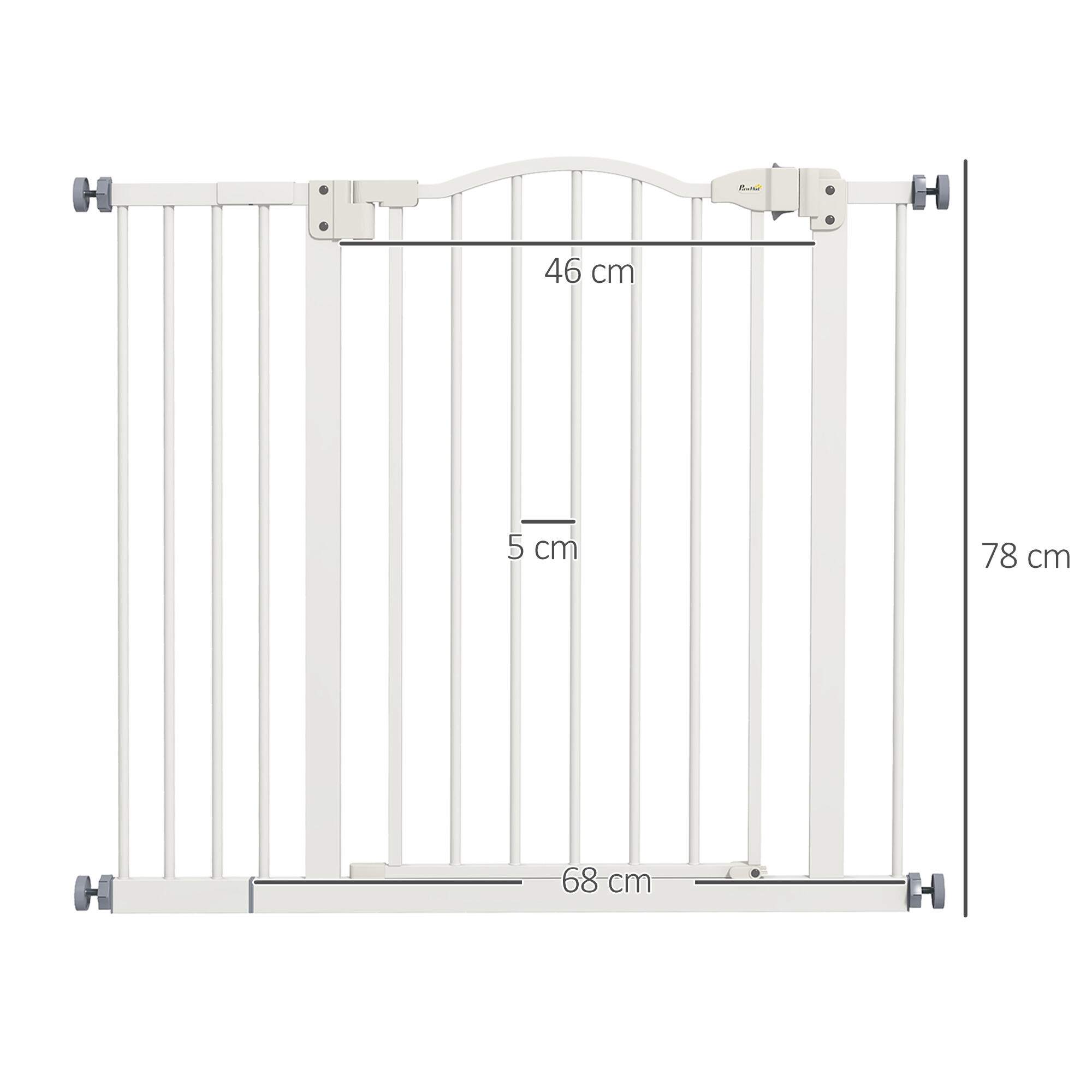 Barrera para Perros PawHut 100x3.5x78 cm Blanco 3/7