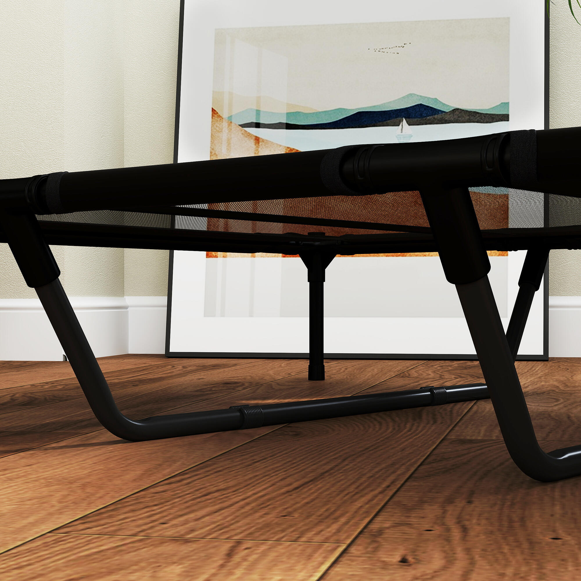 Cama elevada para cães 122x92x23 cm preto PawHut 5/7