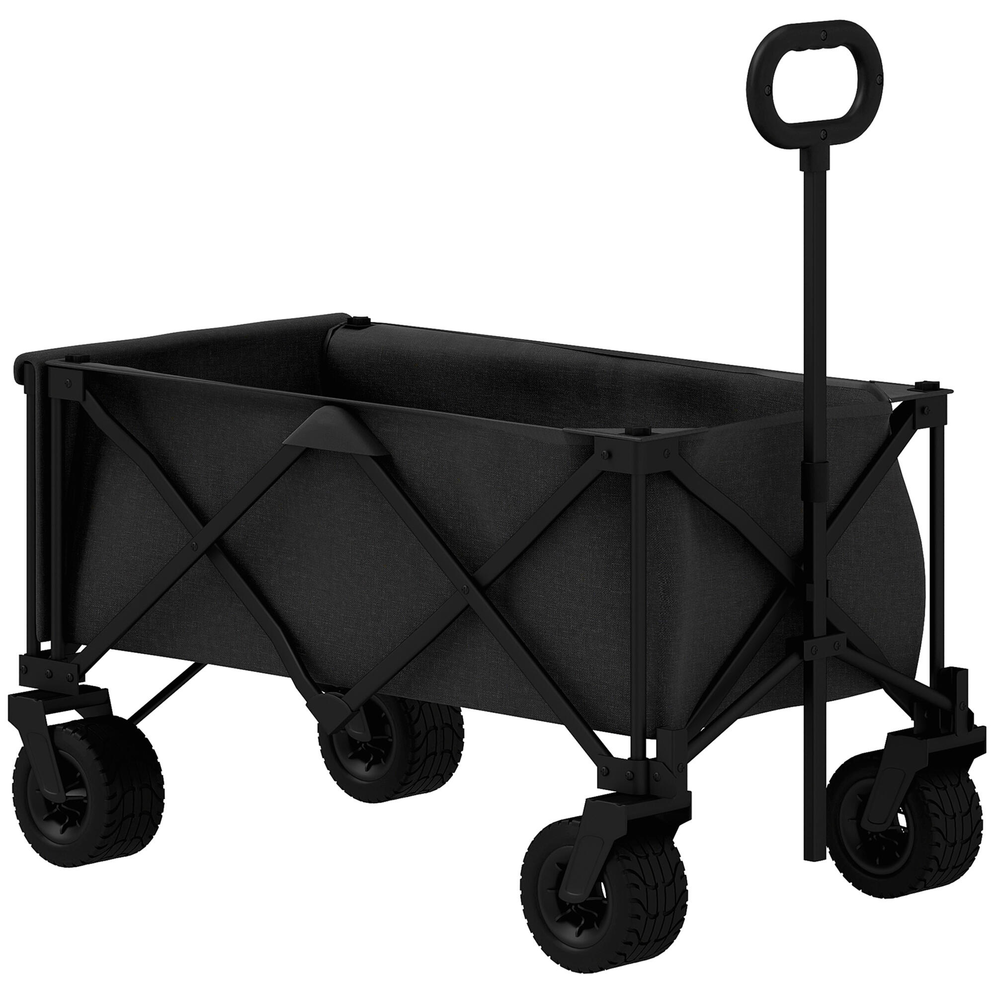 OUTSUNNY Carrinho de transporte 90x48x92 cm preto Outsunny
