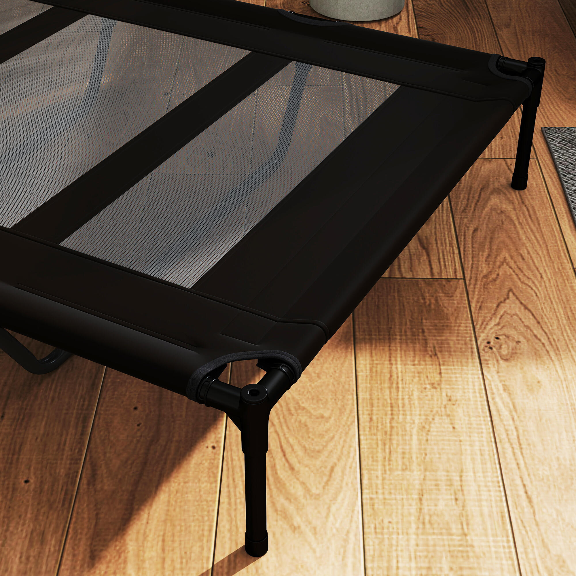 Cama elevada para cães 122x92x23 cm preto PawHut 4/7