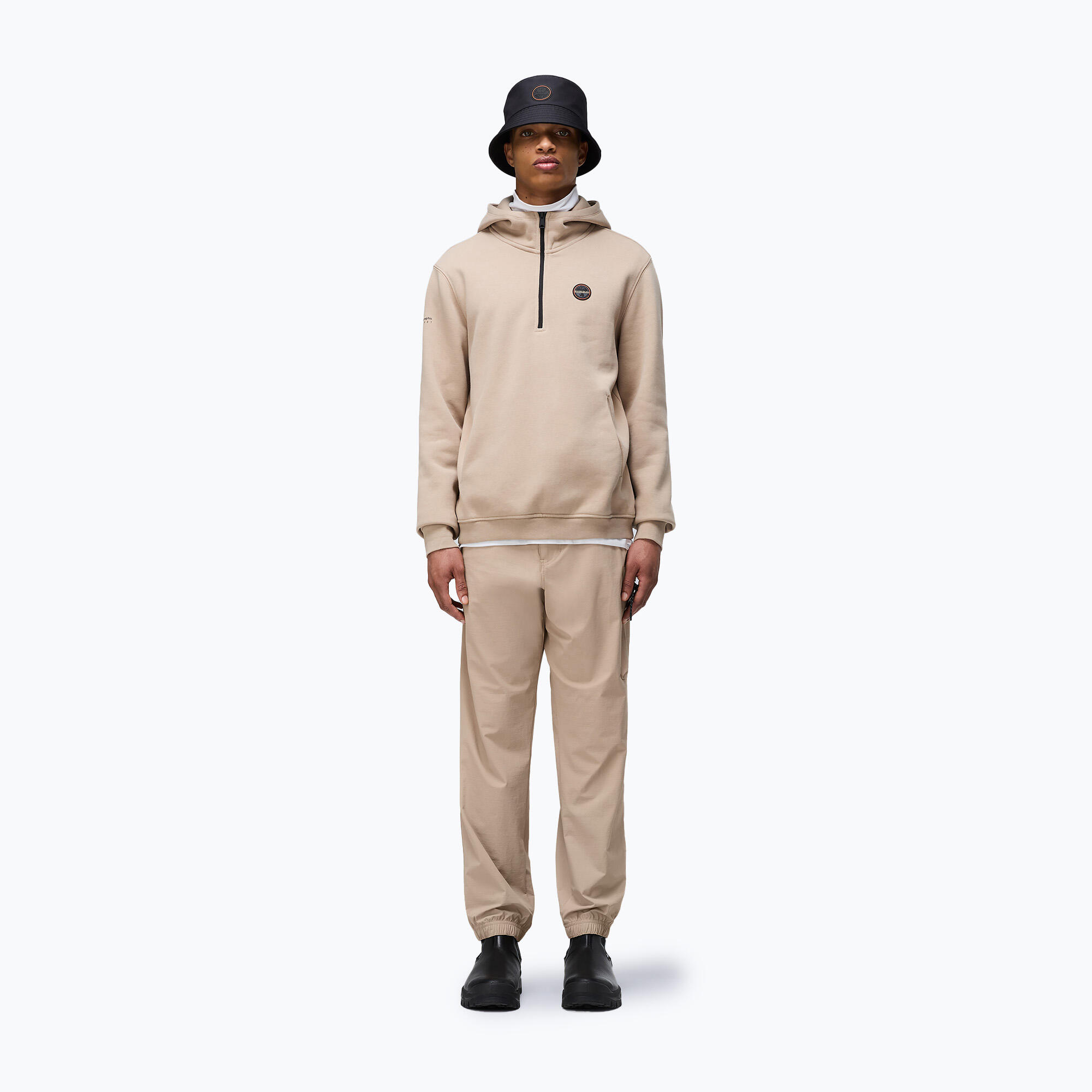 Bluza męska Napapijri B-Badge Half Zip Hooded 2/5