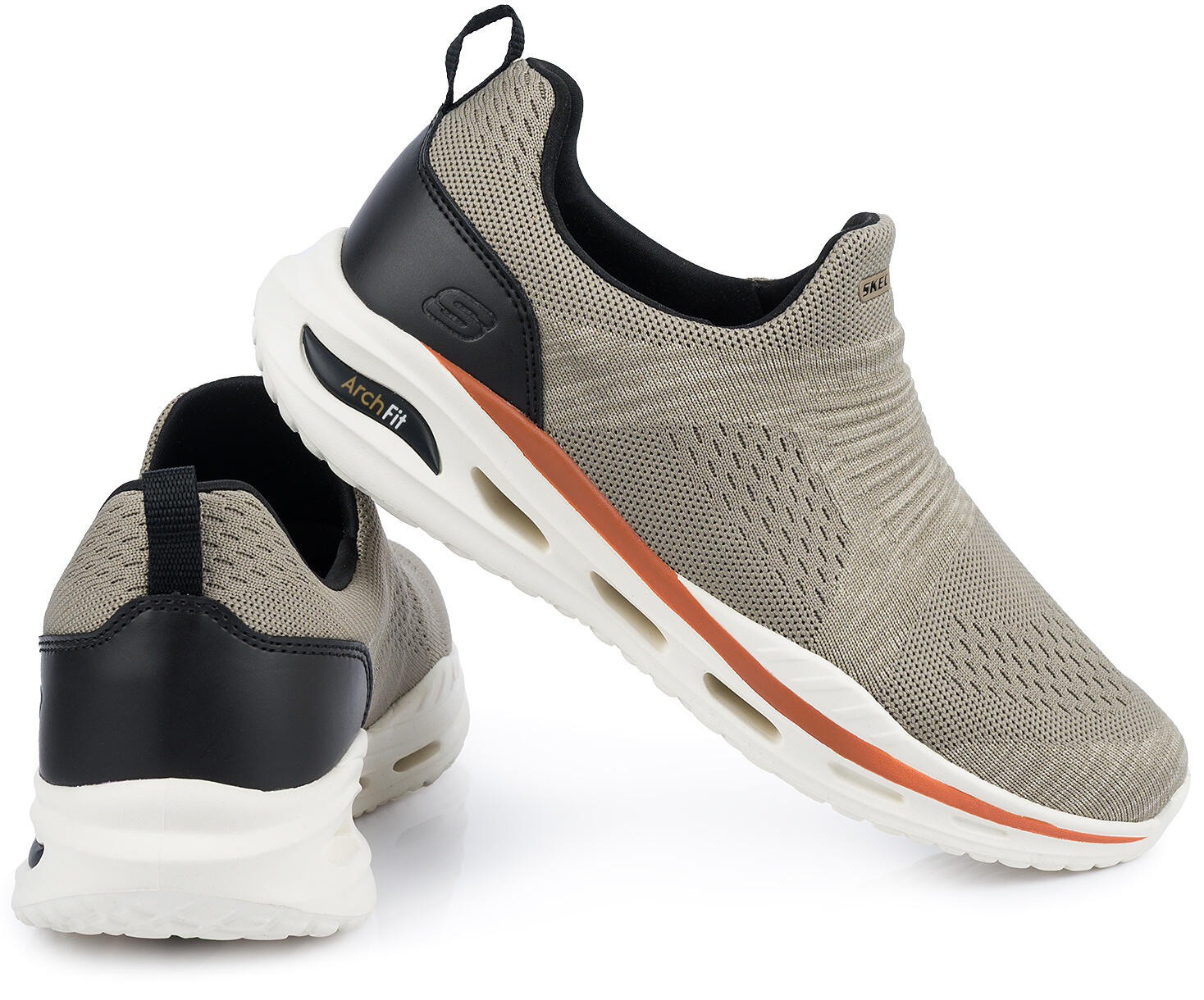 Męskie buty sportowe wsuwane beżowe SKECHERS ARCH-FIT ORVAN DENISON 5/7