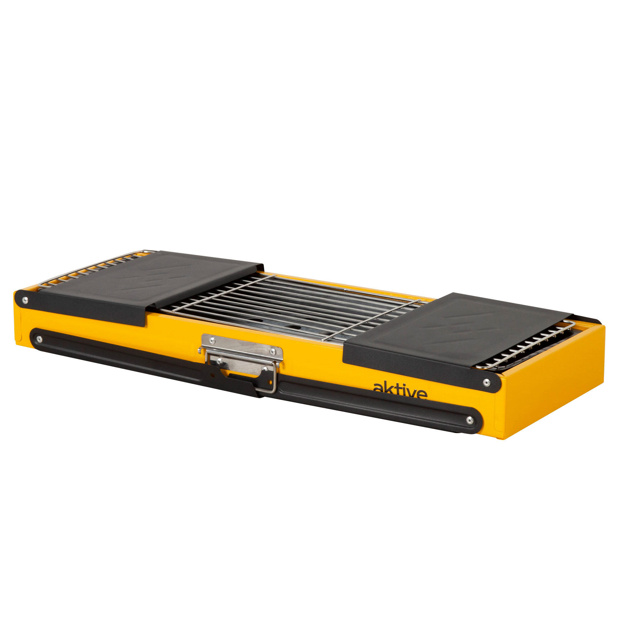 Aktive Barbecue pliant au charbon de bois en acier 89x22x32 cm avec plateaux 7/7