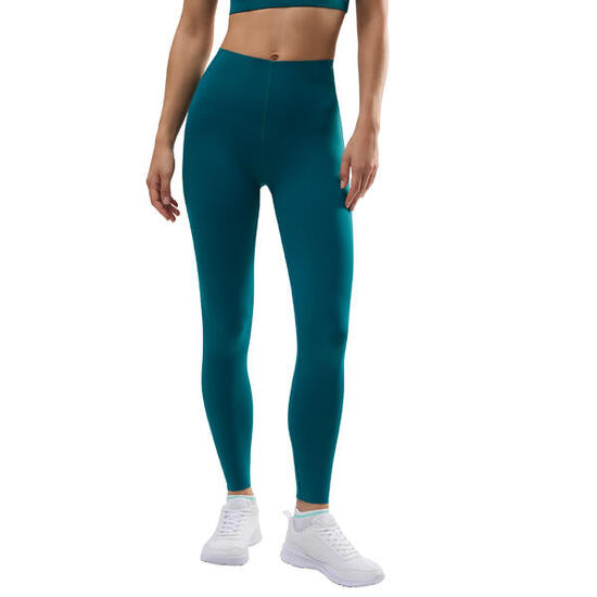 Legging de sport compressif long ventre plat vert