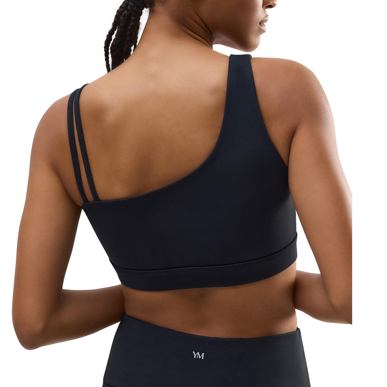 Soutien-gorge de sport asymétrique noir à maintien léger 2/6