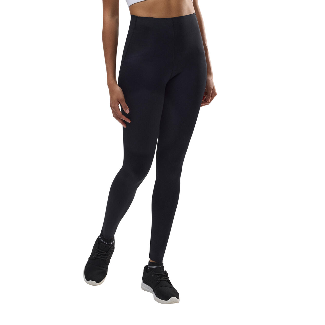 Legging de sport long et compressif noir à ventre plat 6/7