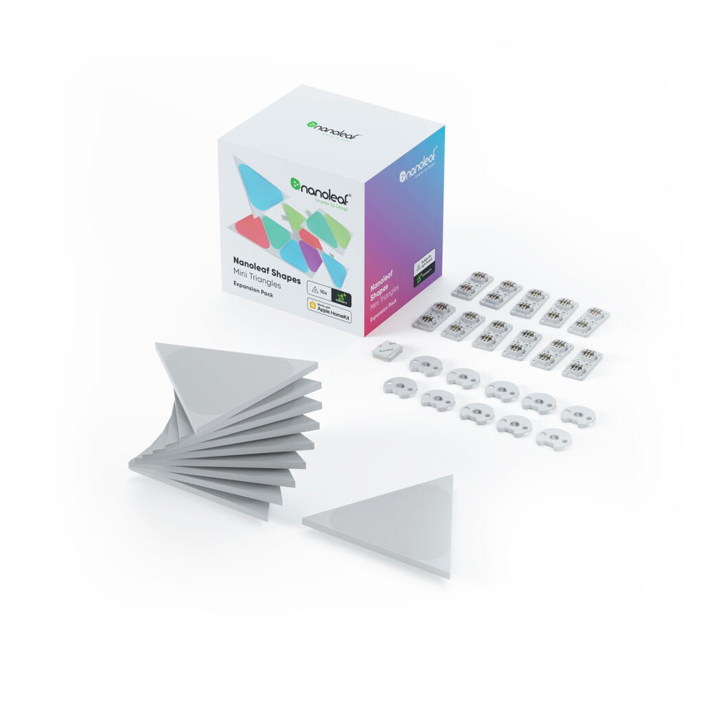 Painéis nanoleaf shapes triangles mini expansion pck (10 panels)