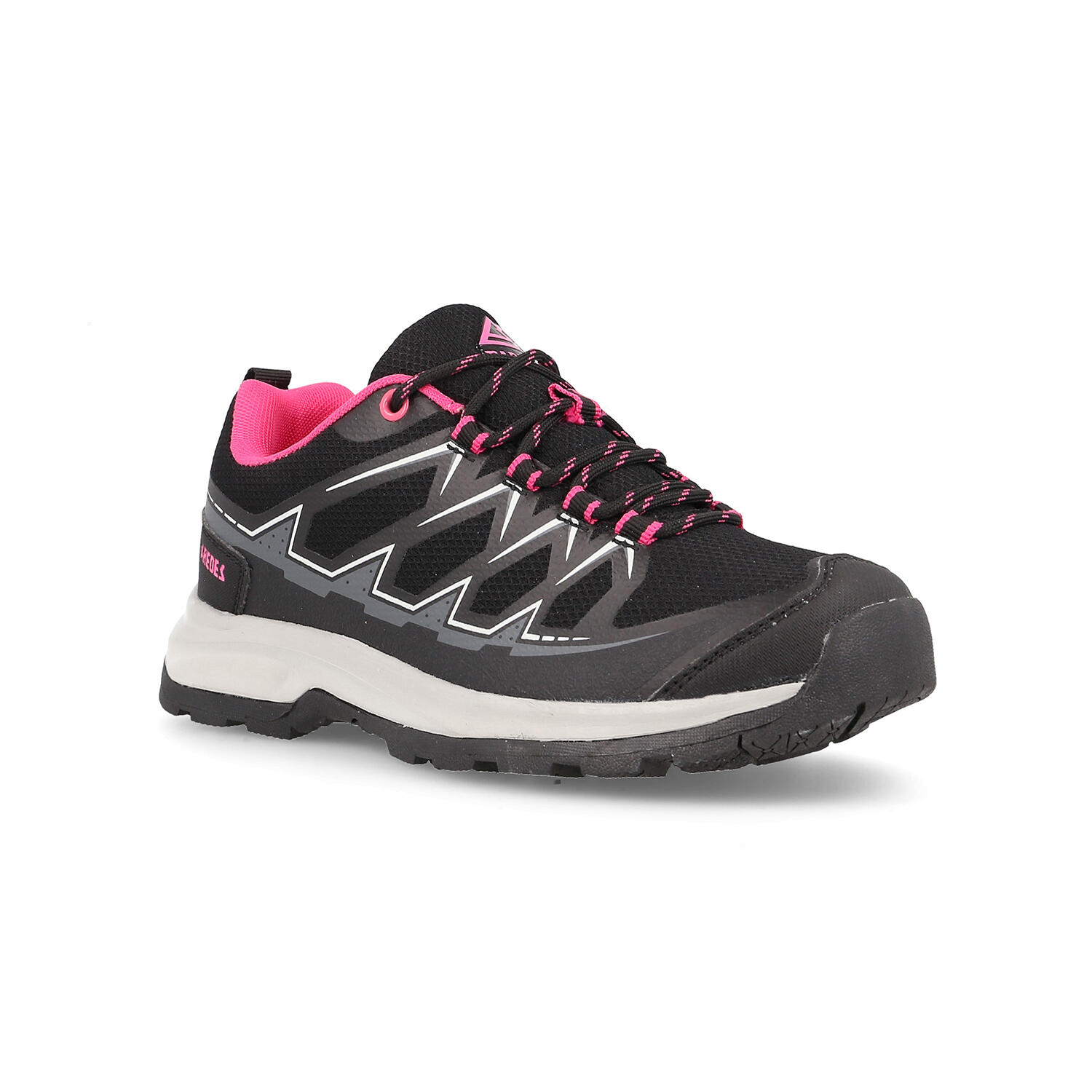 Zapatilla Deporte Mujer Rinlo Negro Rosa 3/4