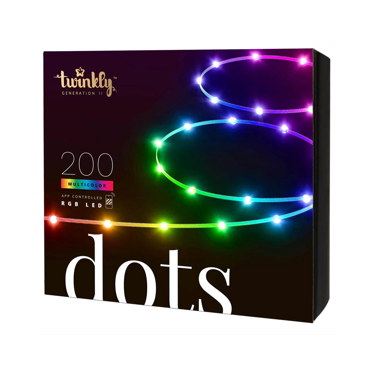 Fita pontos twinkly dots (200 leds, 10m, transparent)