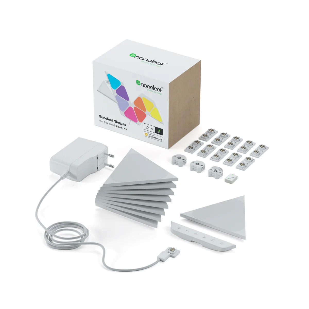 Painéis nanoleaf shapes triangles mini kit (starter+9)