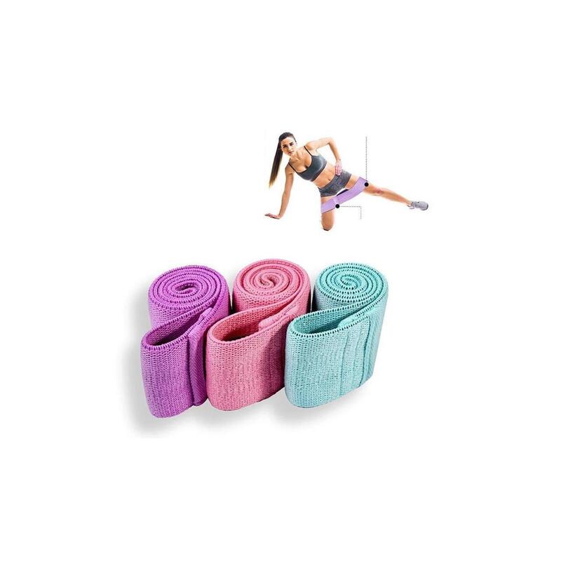 Set 3 benzi elastice cu 3 niveluri de rezistenta, pentru coapse, fese, picioare