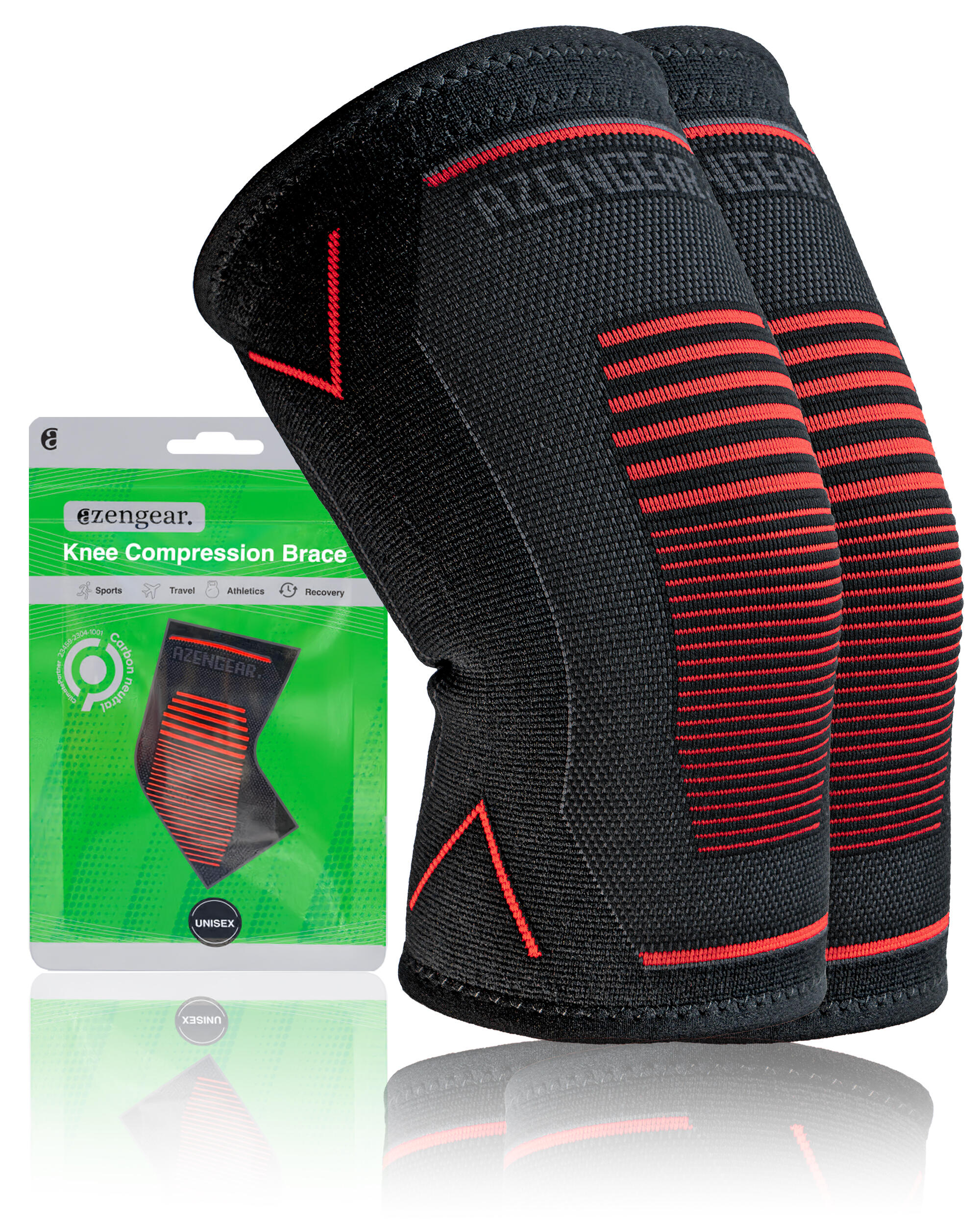 Rodillera deportiva de compresión (x2) para el dolor articular 2/8