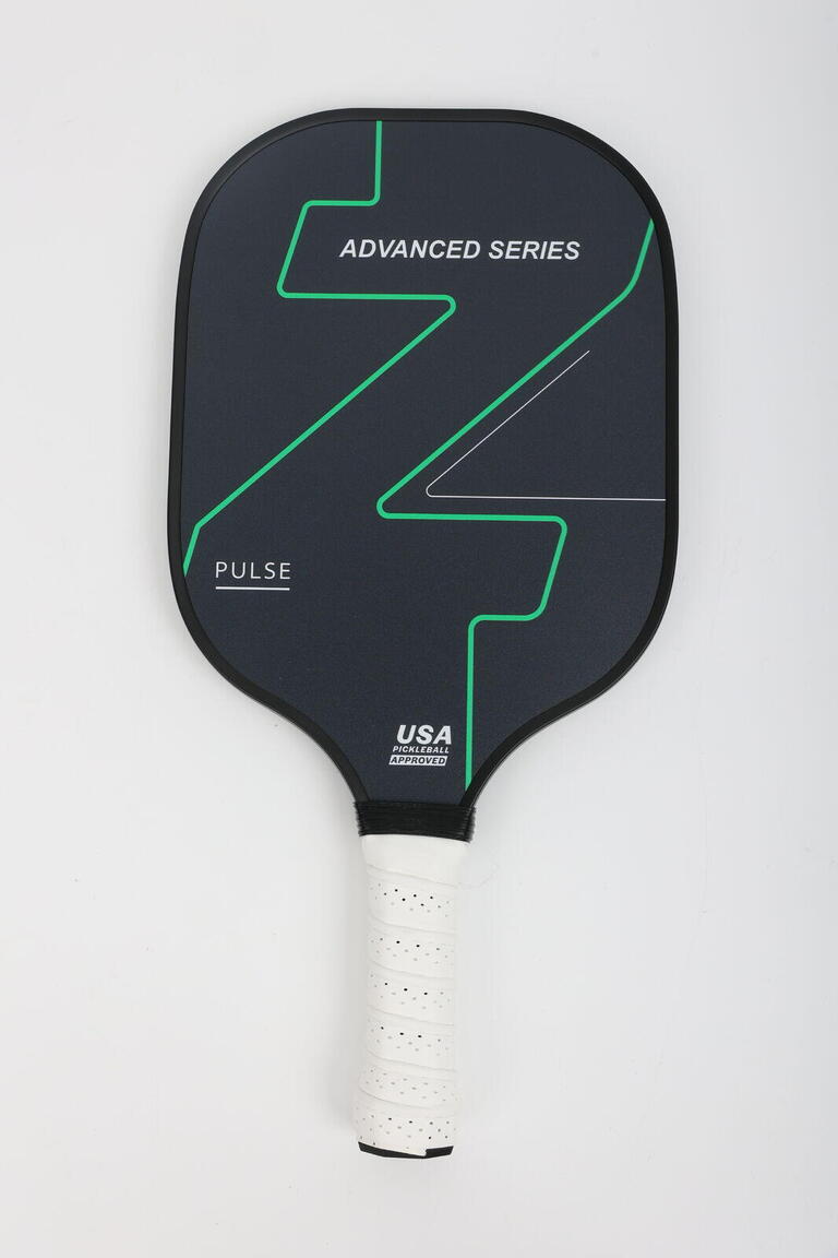 Black and green carbon fibre pickleball paddle