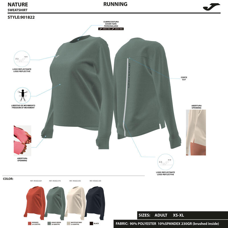 Hanorac alergare femei Joma R-Nature, Bej
