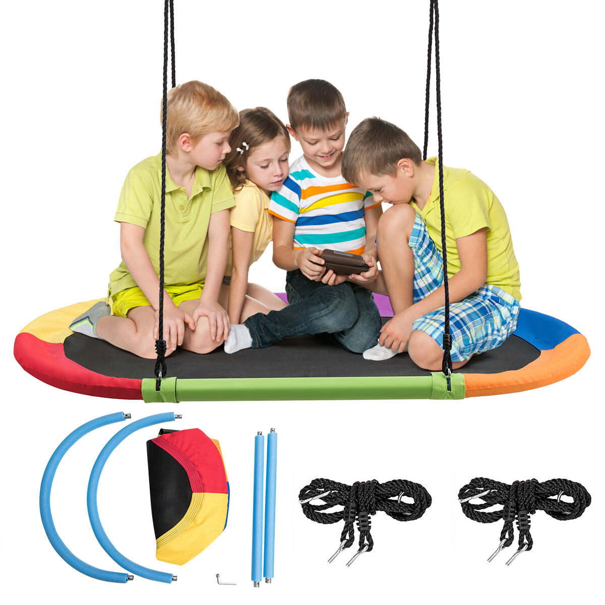 Giant Platform Tree Swing Seat Outdoor Hammock Chair 317KG Load Colorful