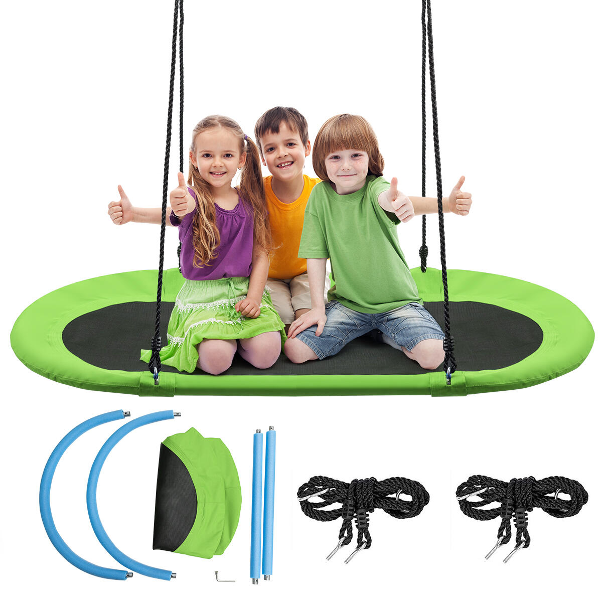 Giant Platform Tree Swing Seat Outdoor Hammock Chair 317KG Load Green