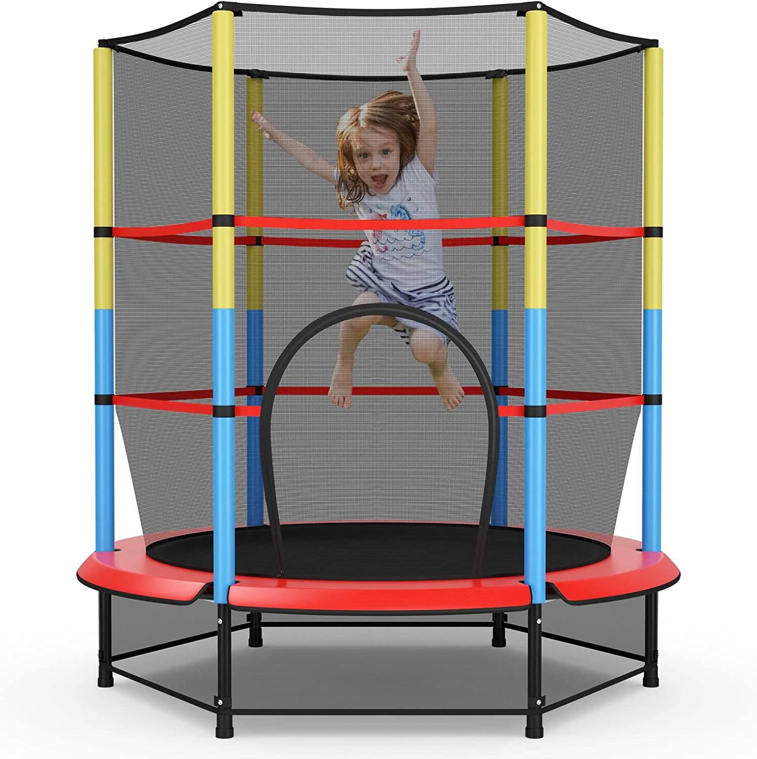 Trampoline Outer Height Armrest Rebounder w/Security Enclosure Net