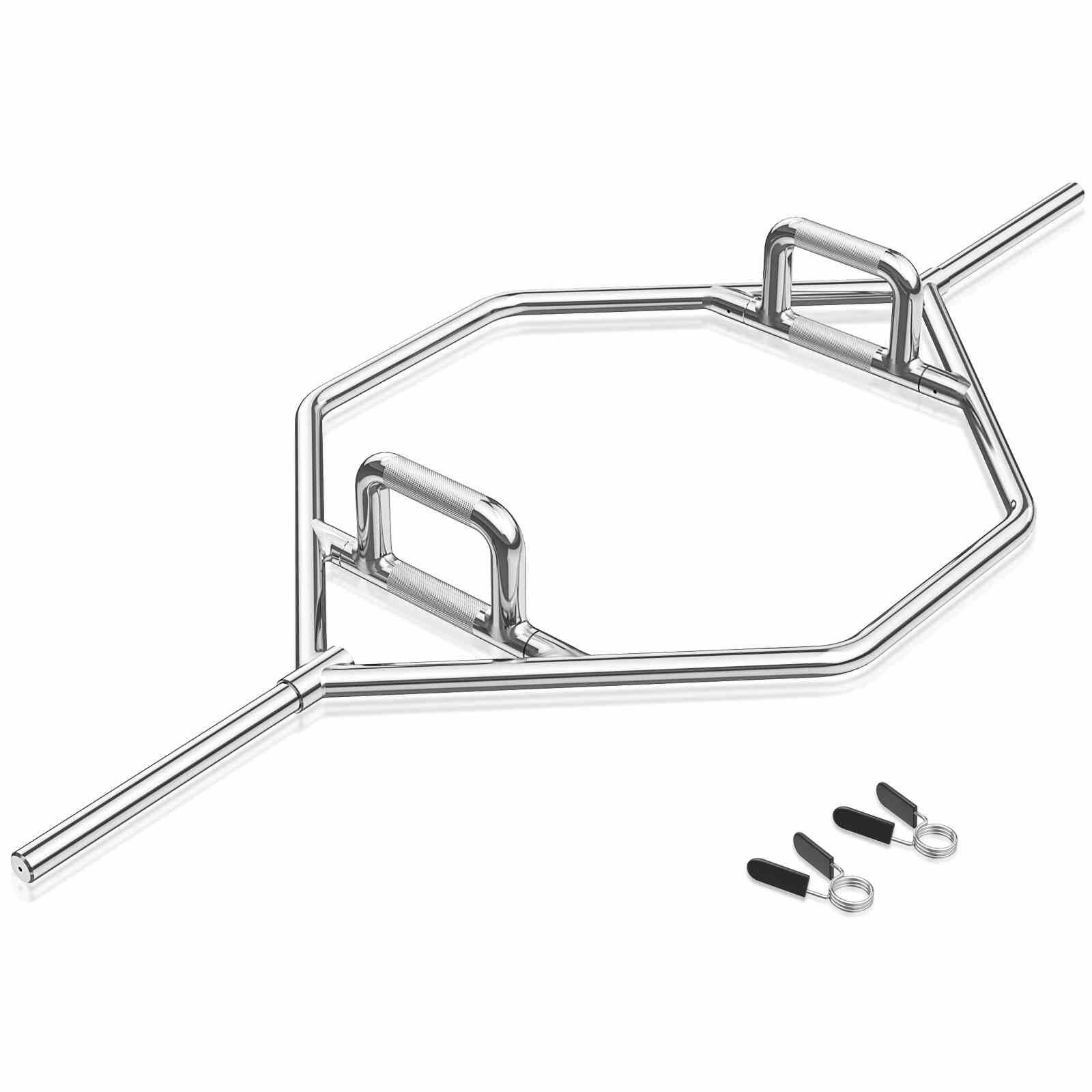 Hex Trap Bar Heavy Duty Trap Strength Training Bar Silver - 142x62x13