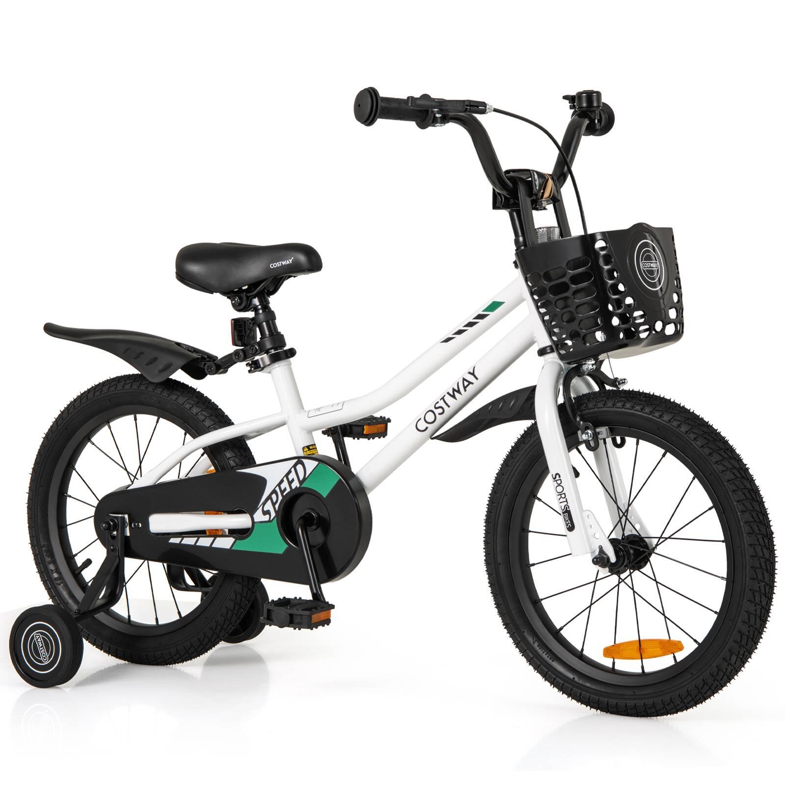 16'' Kids Learning Bikes w/Removable Basket Boys Beginner - 4-7 Years