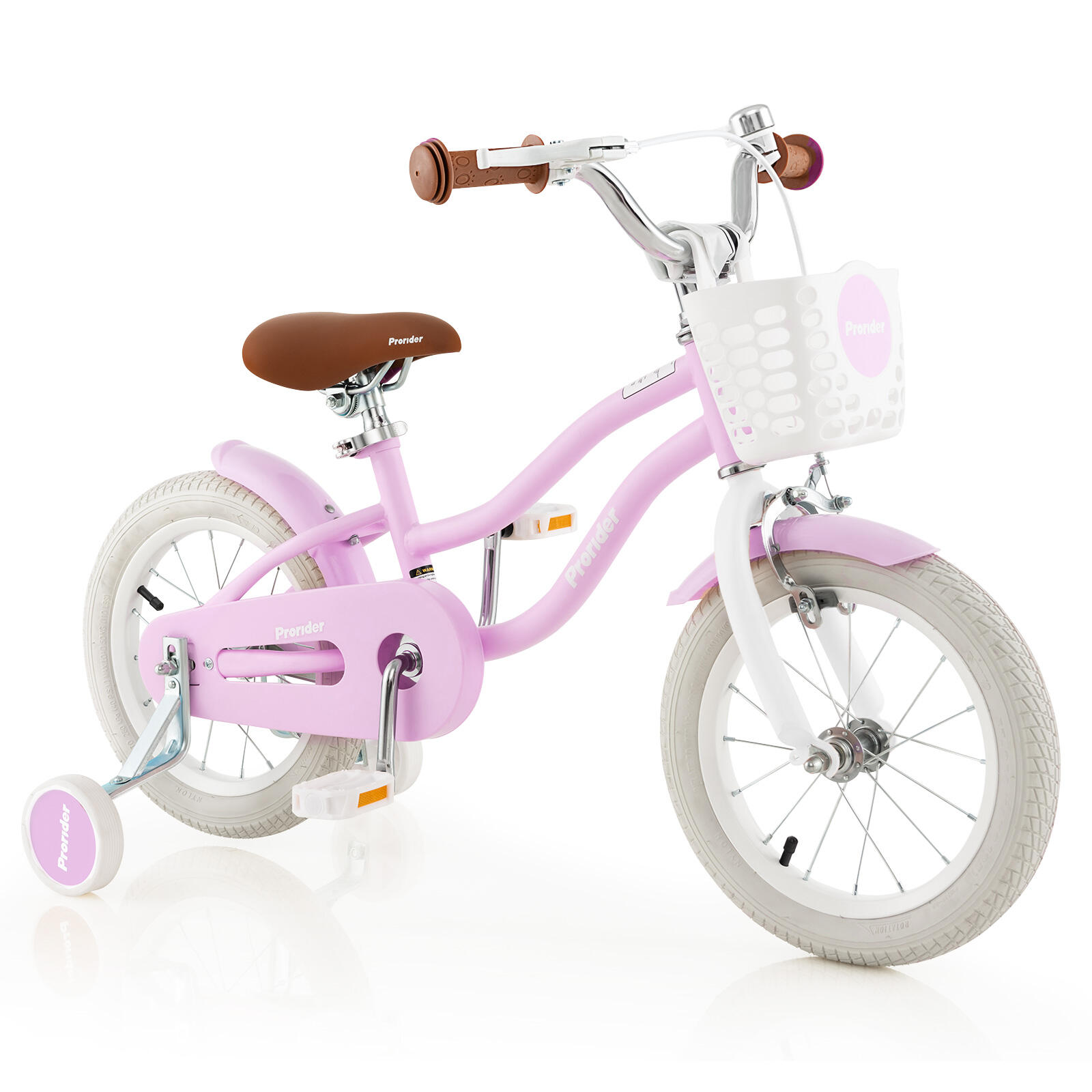 14'' Kids Learning Bikes w/Removable Basket Girls Beginner Purple - Age 3+