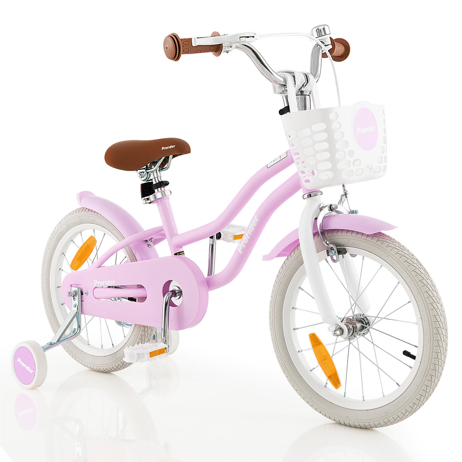 16'' Kids Learning Bikes w/Removable Basket Girls Beginner Purple - 4-7 Years