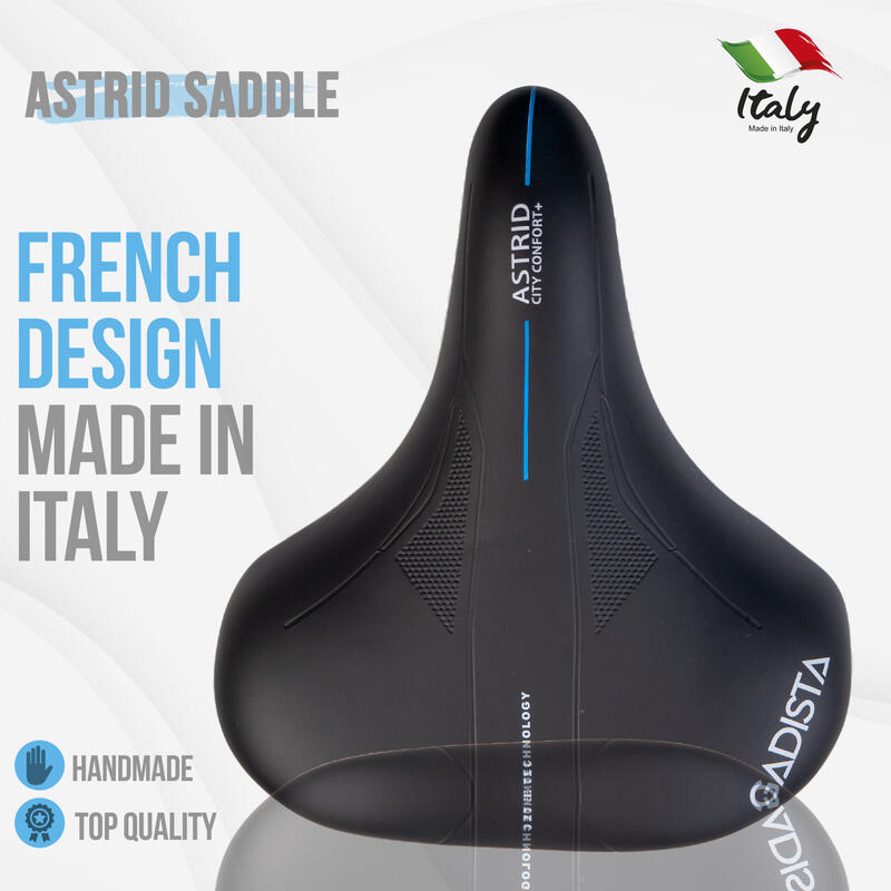 Selle velo ASTRID XXL confortable fait mains en ITALIE technologie 3ZONES