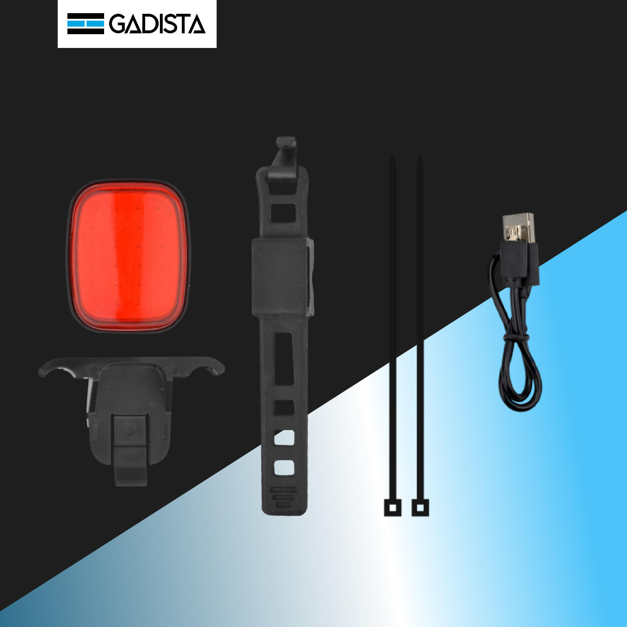 lumiere velo arriere puissante Rechargeable 50 lumens, IP65, 10h d'autonomie 6/8