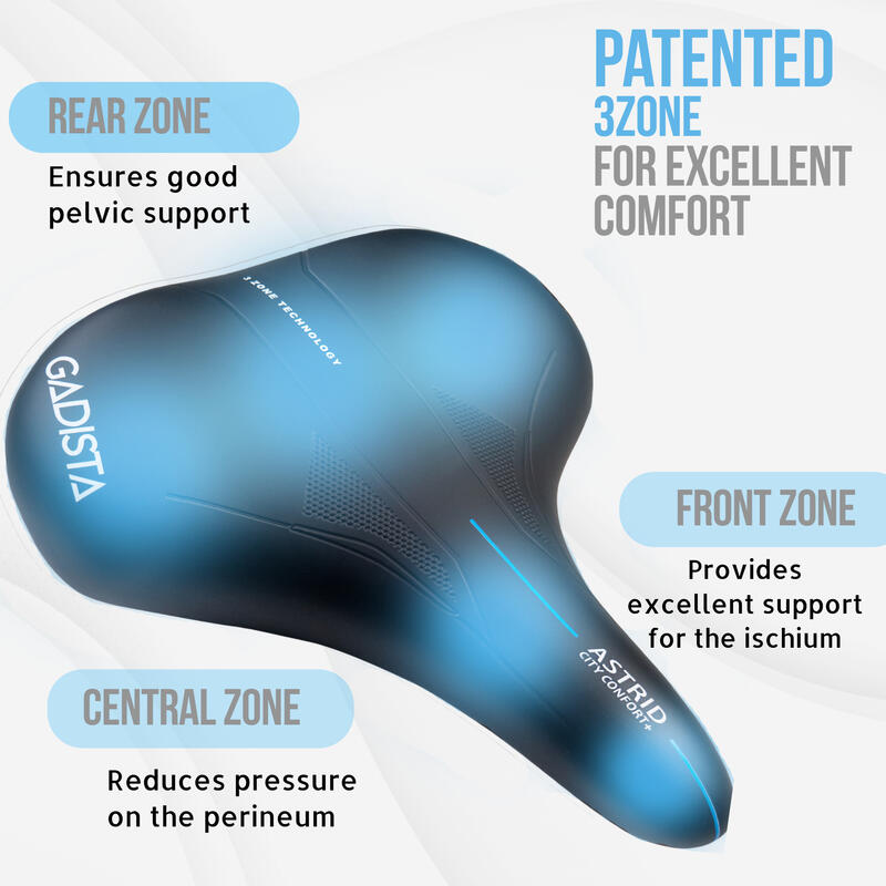 Selle velo ASTRID XXL confortable fait mains en ITALIE technologie 3ZONES