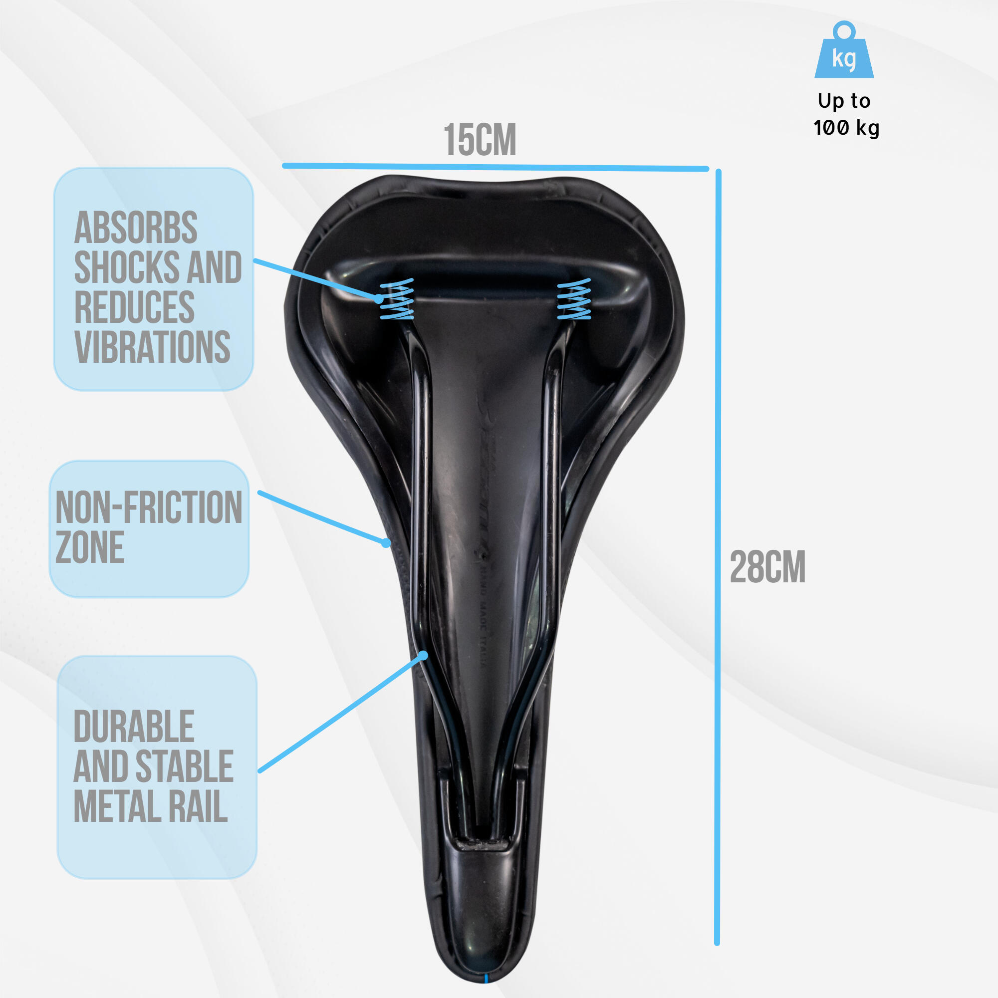 Selle velo FREYA confortable fait mains en ITALIE technologie brevetée 3ZONES 6/7