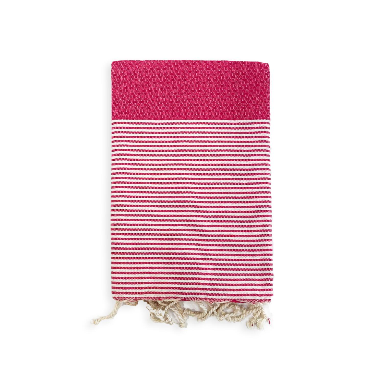 LE COMPTOIR DE LA PLAGE Hammamdoek Wafelstructuur Traditioneel Roze 100x200 190g/m² - Mikanda Fuchsia