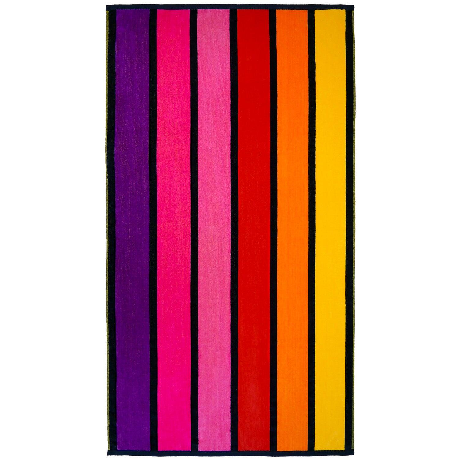 LE COMPTOIR DE LA PLAGE Strandlaken Badstof Velours Jacquard Roze 90x170 400g/m² - Glamchic